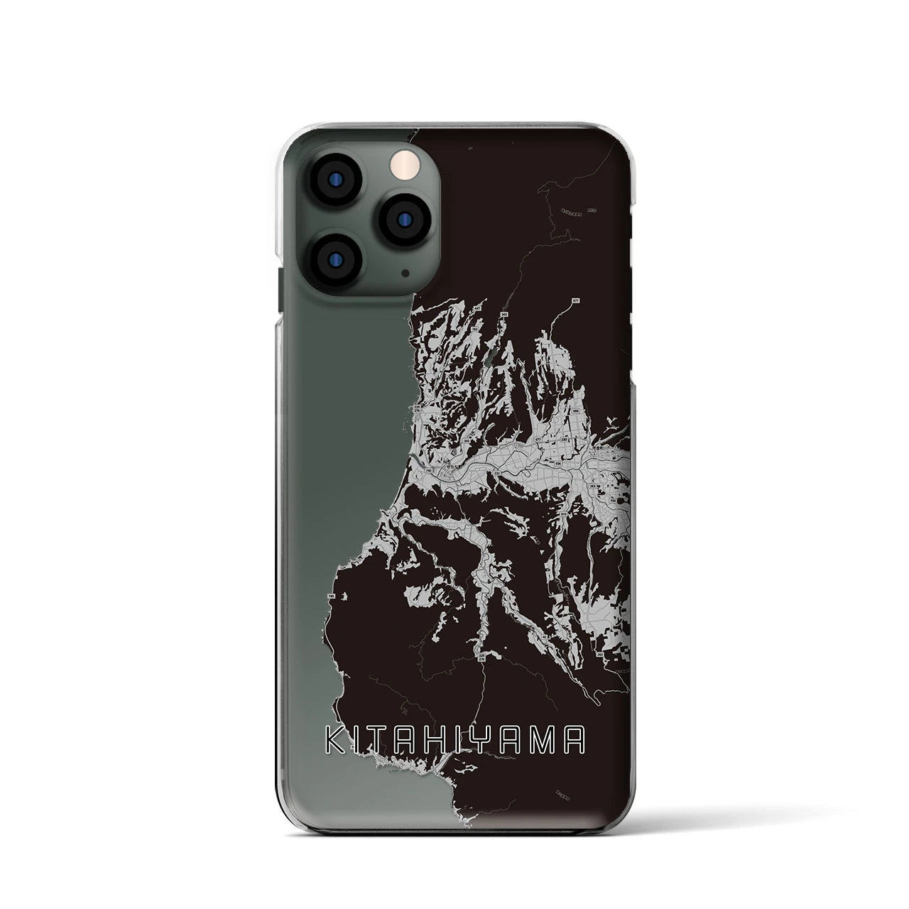 【北檜山(北海道)】地図柄iPhoneケース(クリアタイプ)
