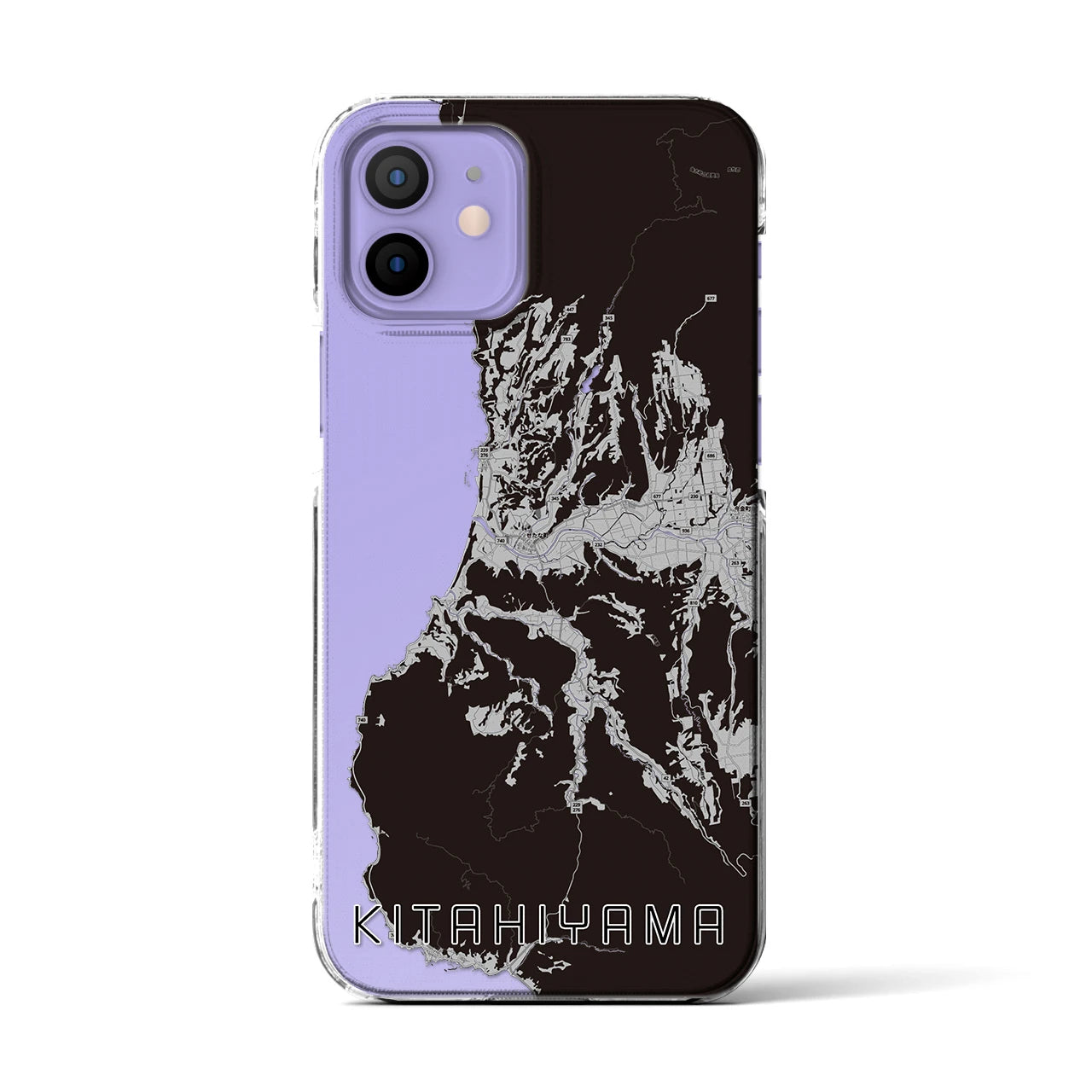 【北檜山(北海道)】地図柄iPhoneケース(クリアタイプ)