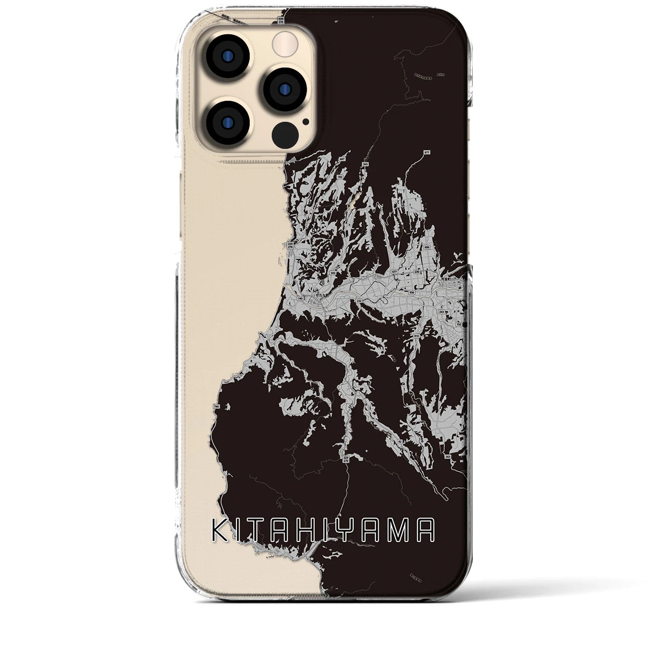 【北檜山(北海道)】地図柄iPhoneケース(クリアタイプ)