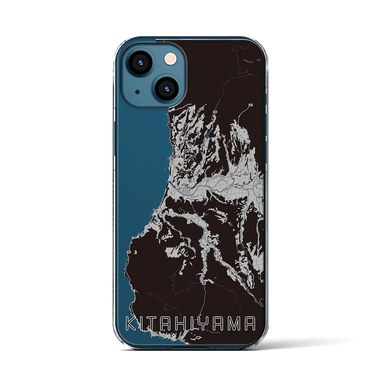 【北檜山(北海道)】地図柄iPhoneケース(クリアタイプ)