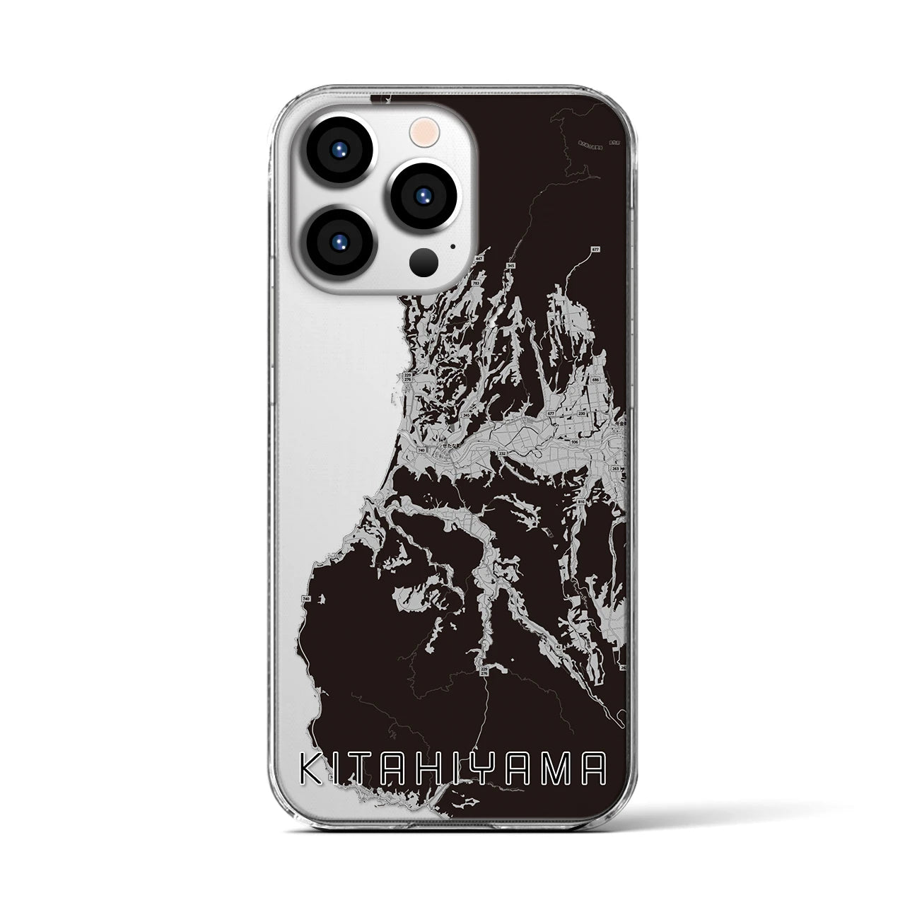 【北檜山(北海道)】地図柄iPhoneケース(クリアタイプ)