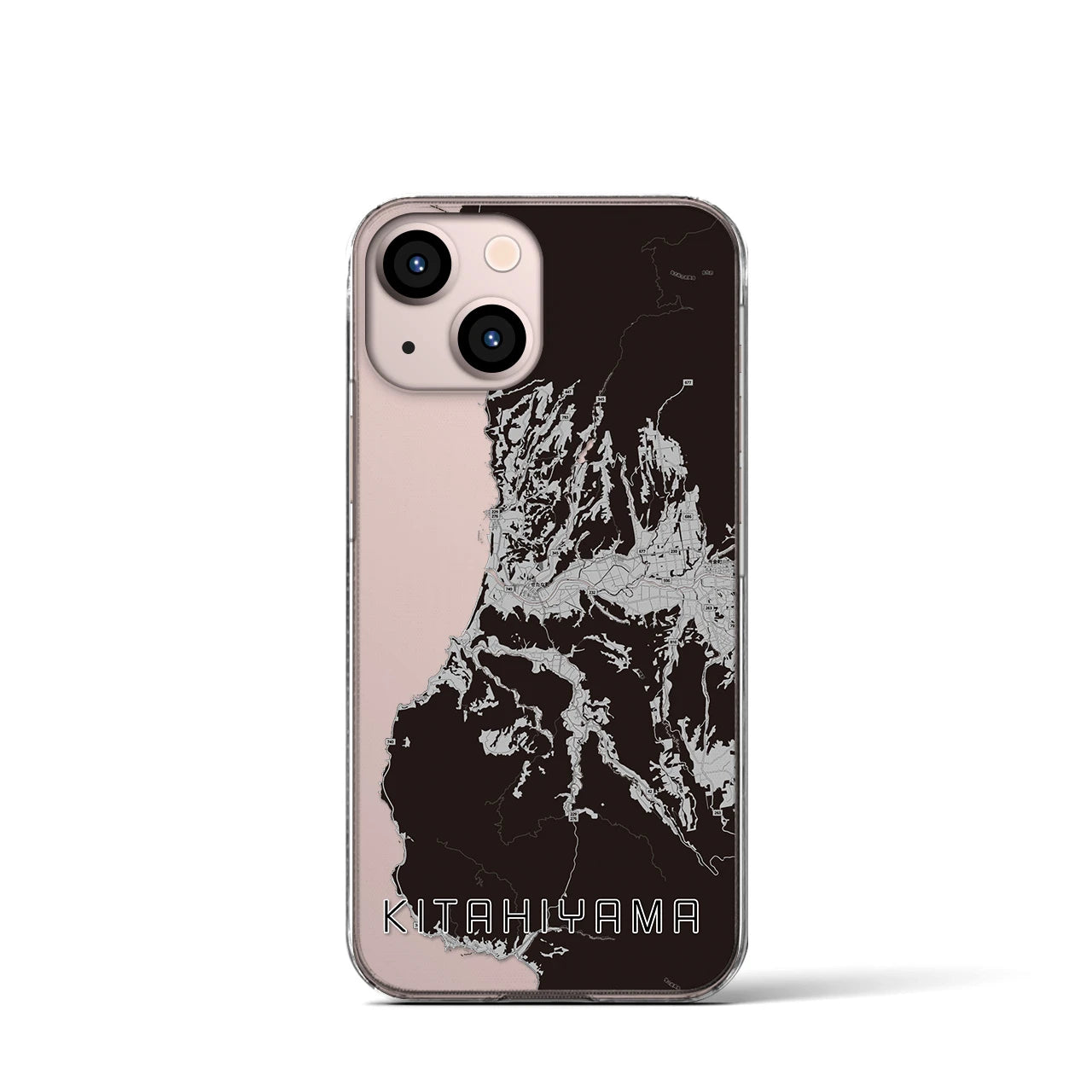 【北檜山(北海道)】地図柄iPhoneケース(クリアタイプ)