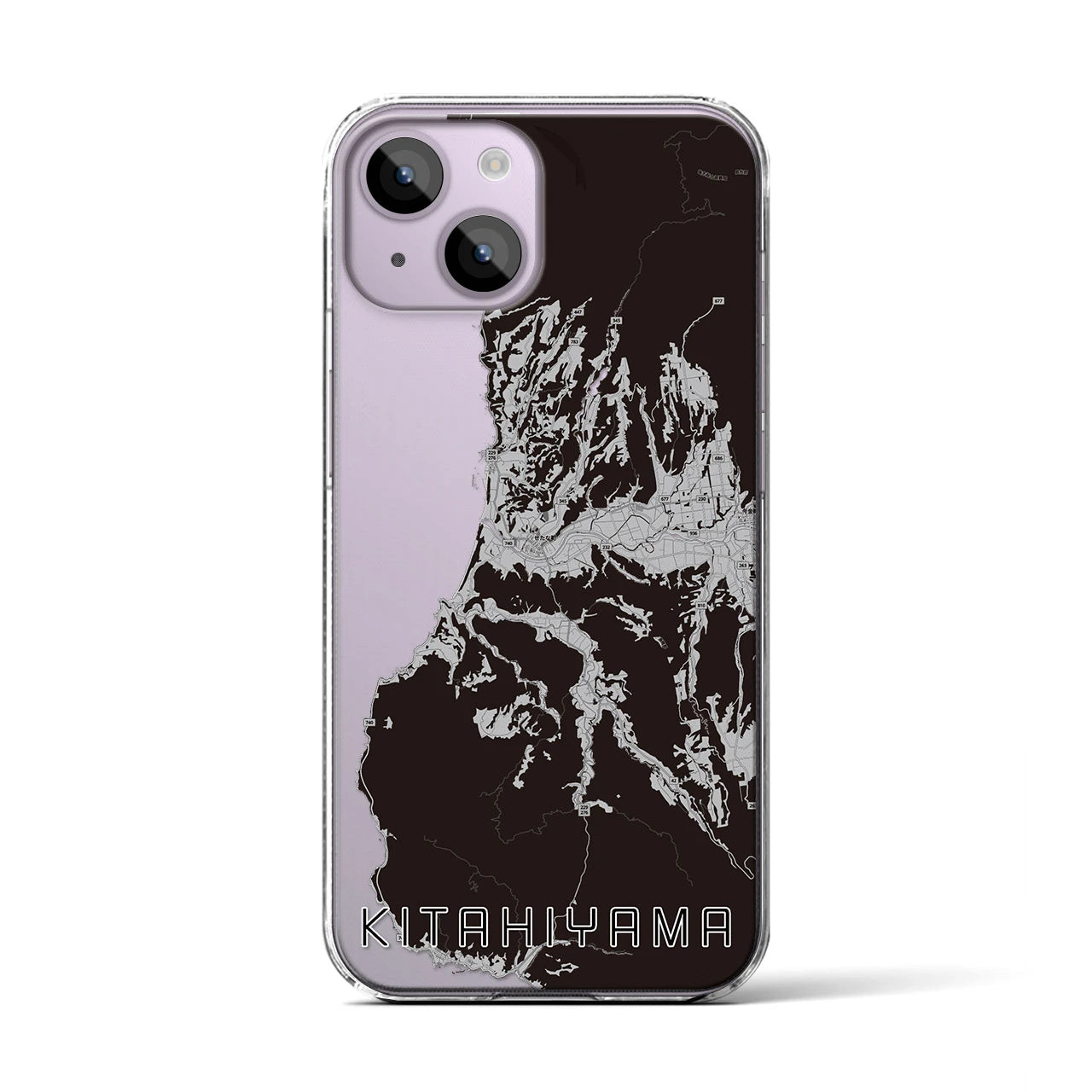 【北檜山(北海道)】地図柄iPhoneケース(クリアタイプ)