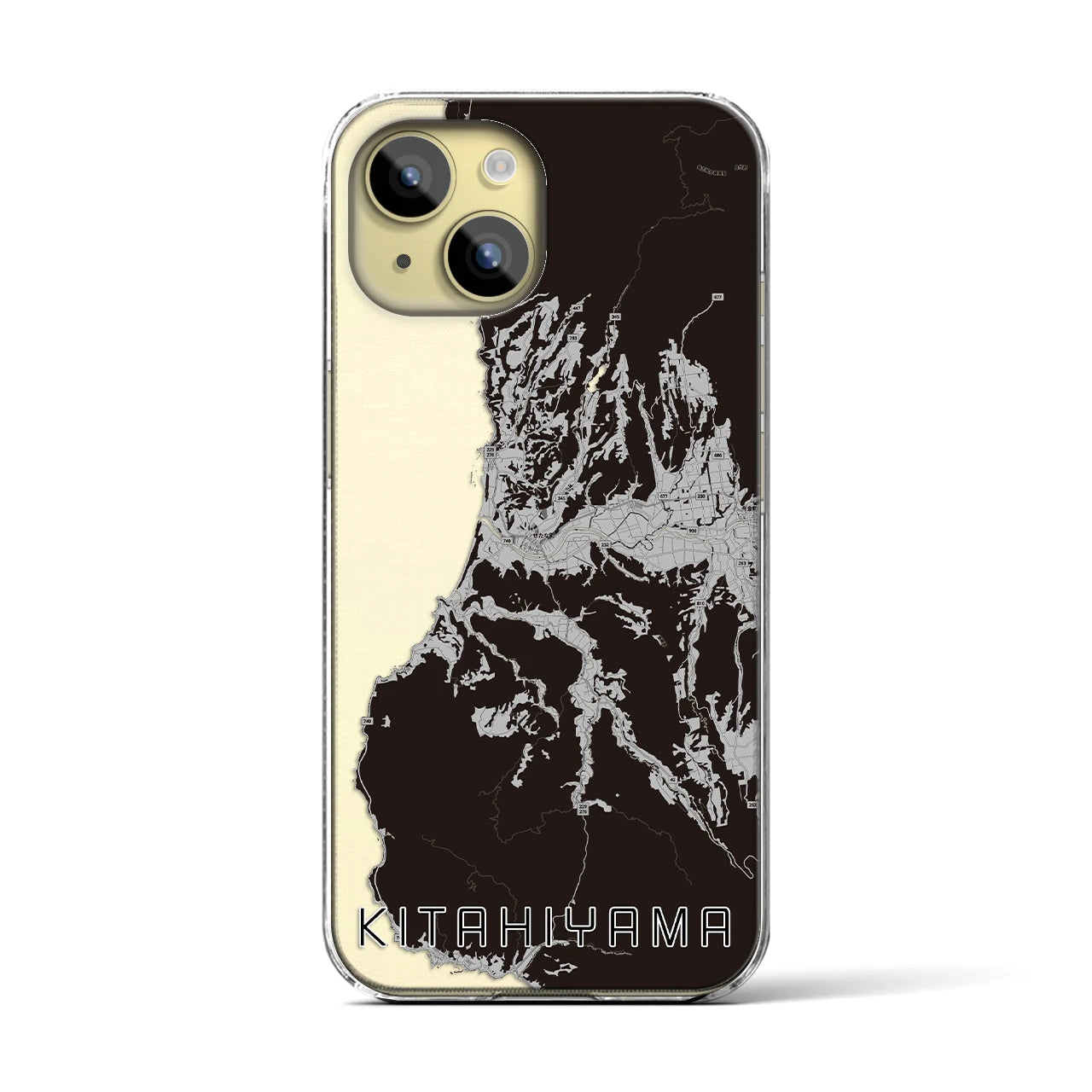 【北檜山(北海道)】地図柄iPhoneケース(クリアタイプ)