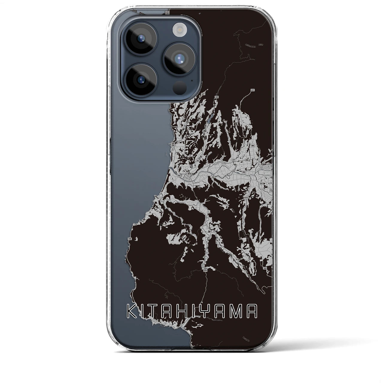 【北檜山(北海道)】地図柄iPhoneケース(クリアタイプ)