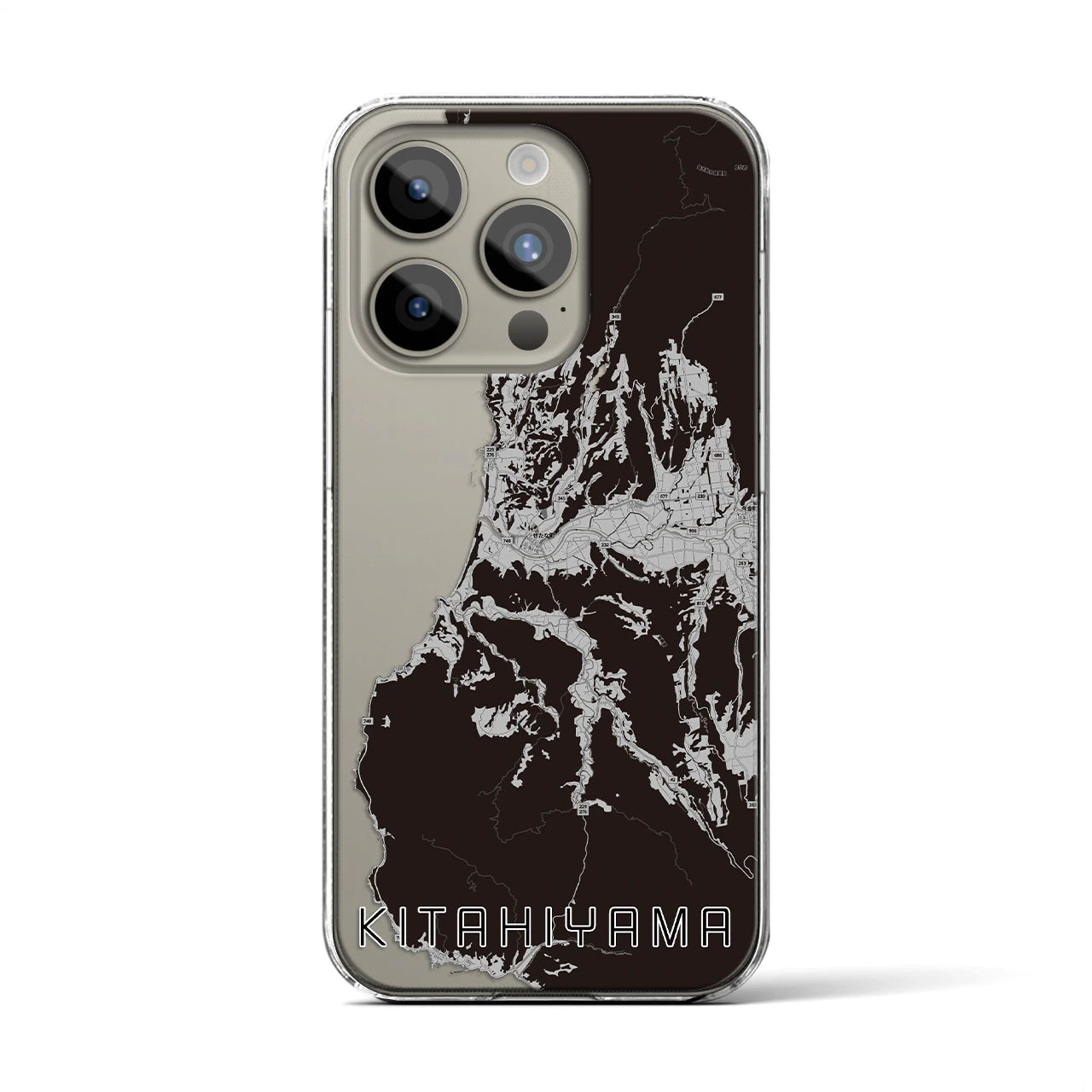 【北檜山(北海道)】地図柄iPhoneケース(クリアタイプ)