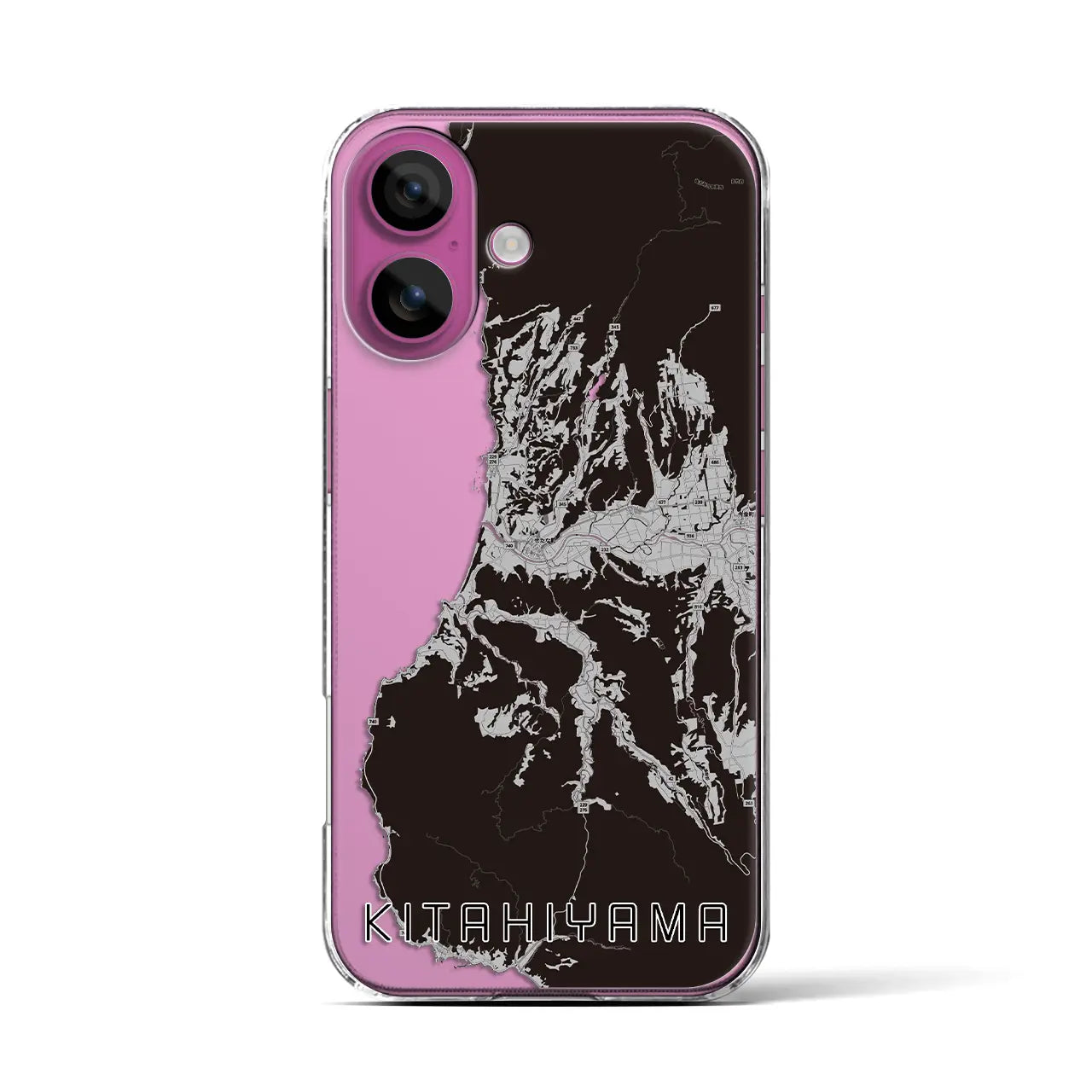 【北檜山(北海道)】地図柄iPhoneケース(クリアタイプ)
