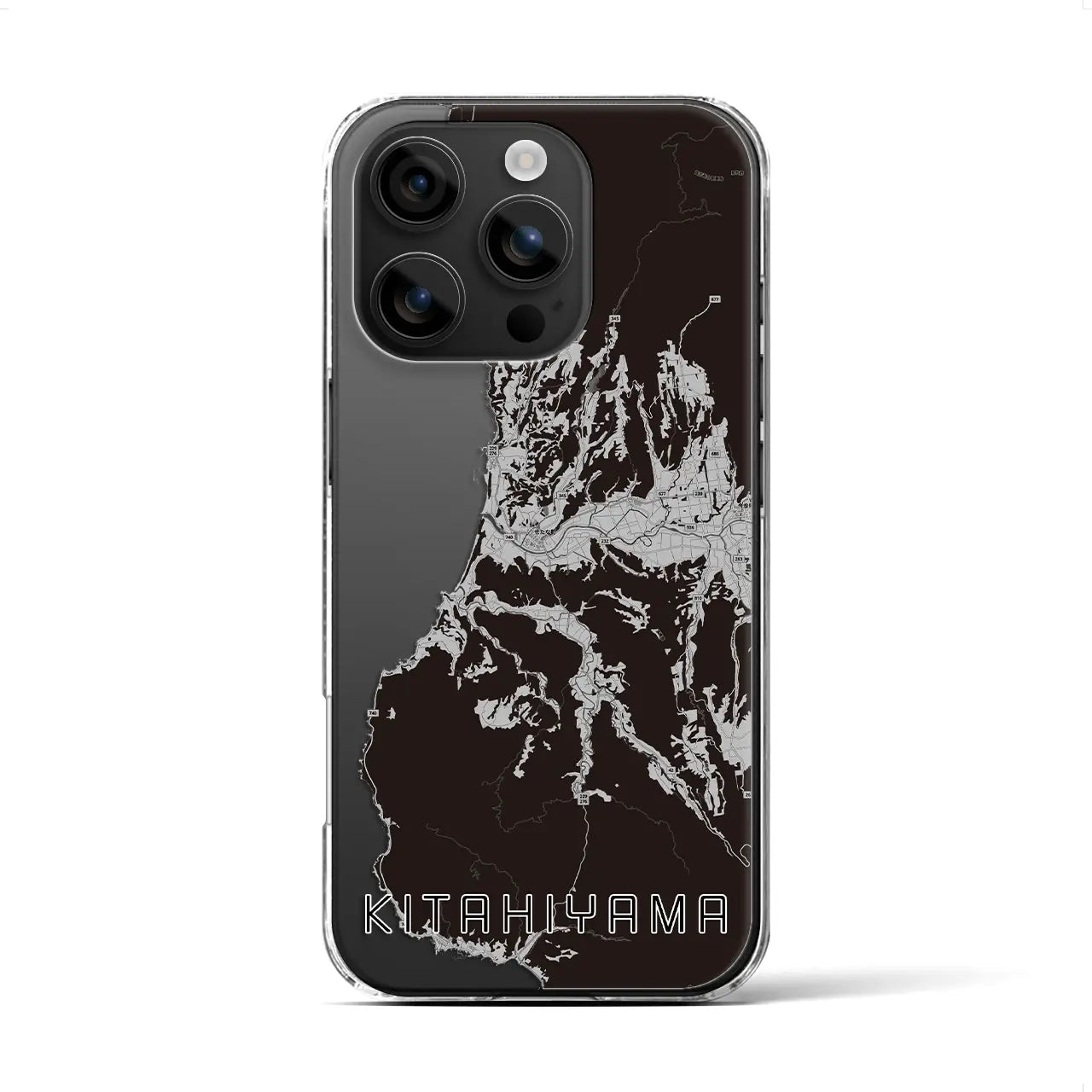 【北檜山(北海道)】地図柄iPhoneケース(クリアタイプ)