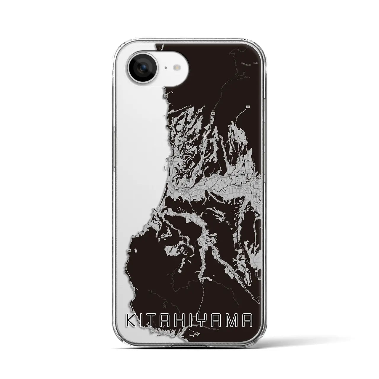 【北檜山(北海道)】地図柄iPhoneケース(クリアタイプ)