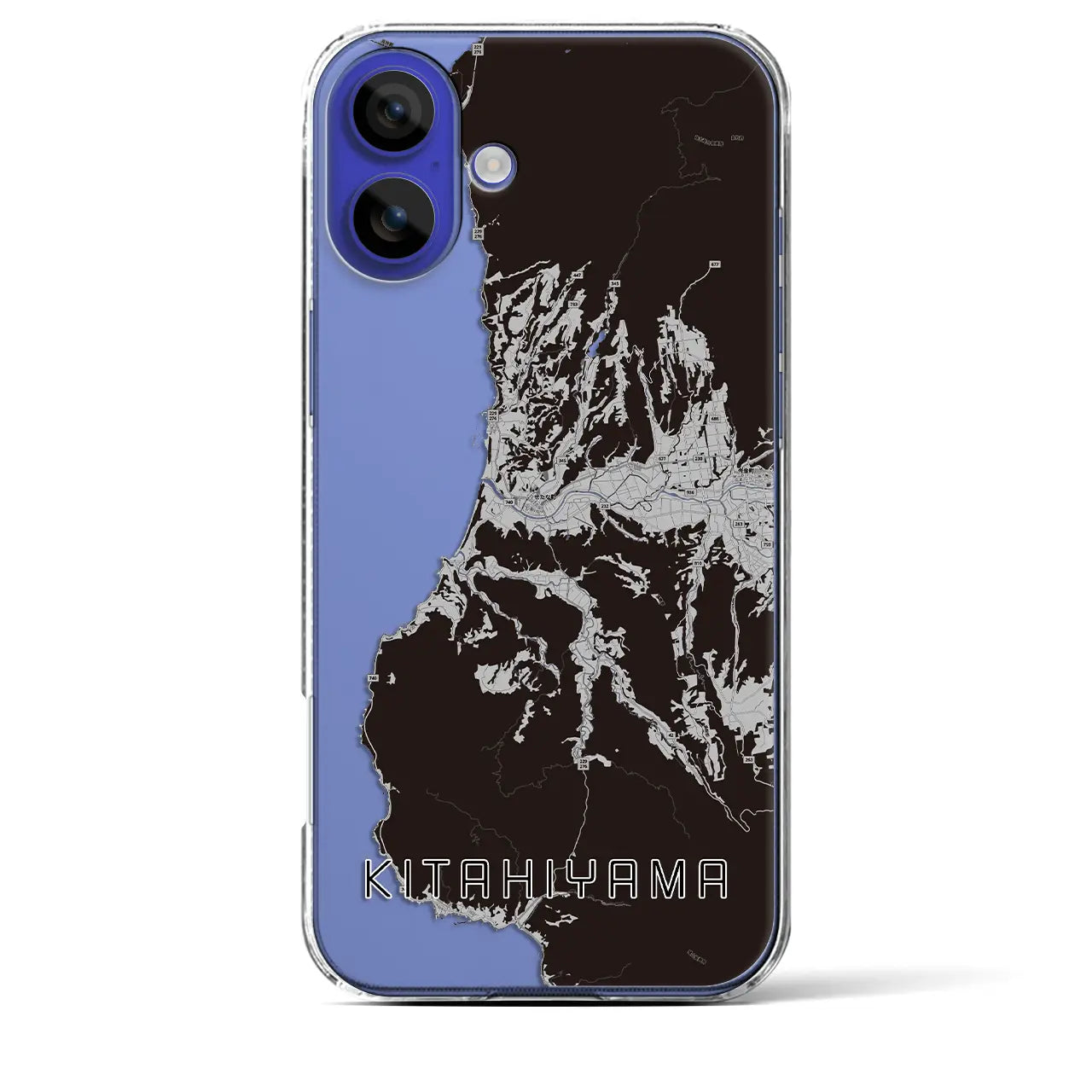【北檜山(北海道)】地図柄iPhoneケース(クリアタイプ)
