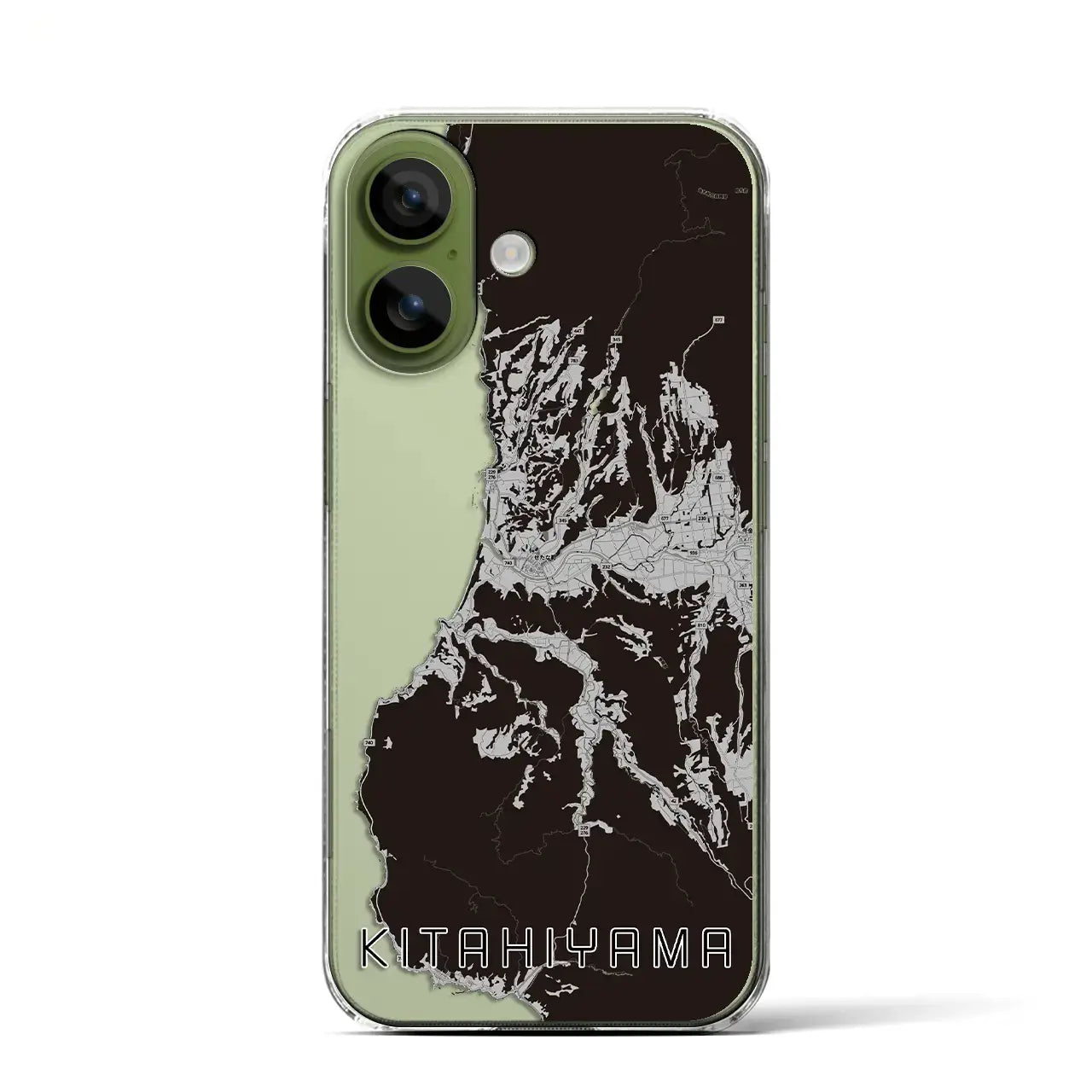 【北檜山(北海道)】地図柄iPhoneケース(クリアタイプ)