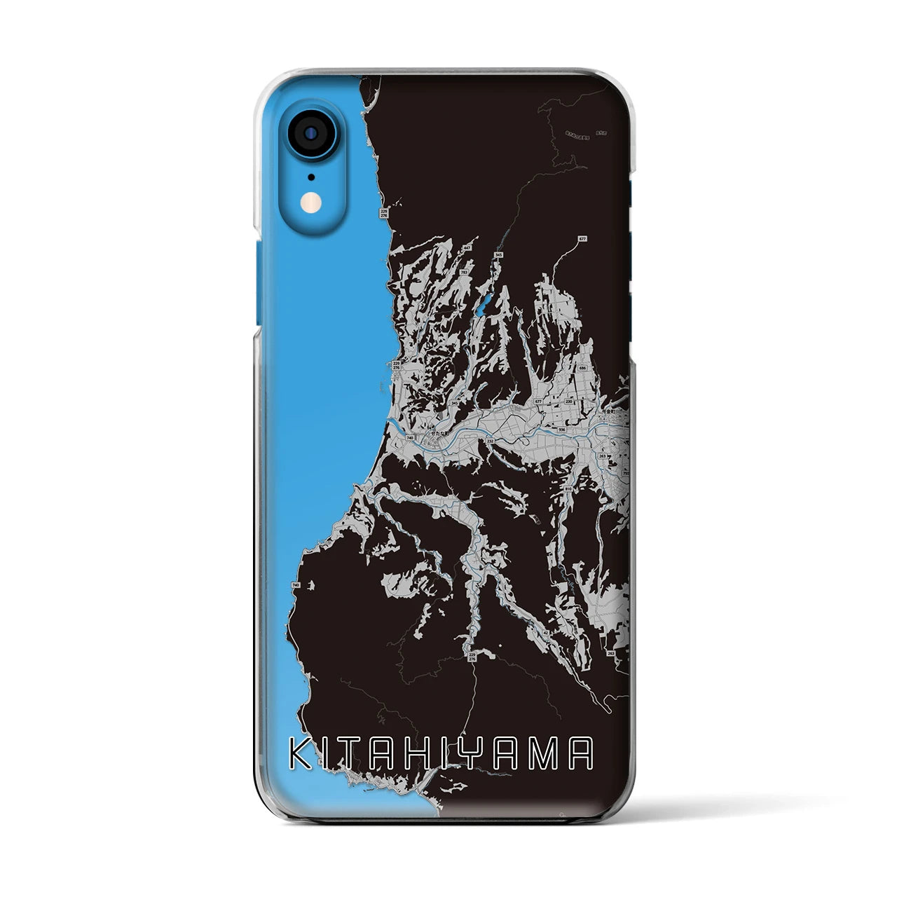 【北檜山(北海道)】地図柄iPhoneケース(クリアタイプ)