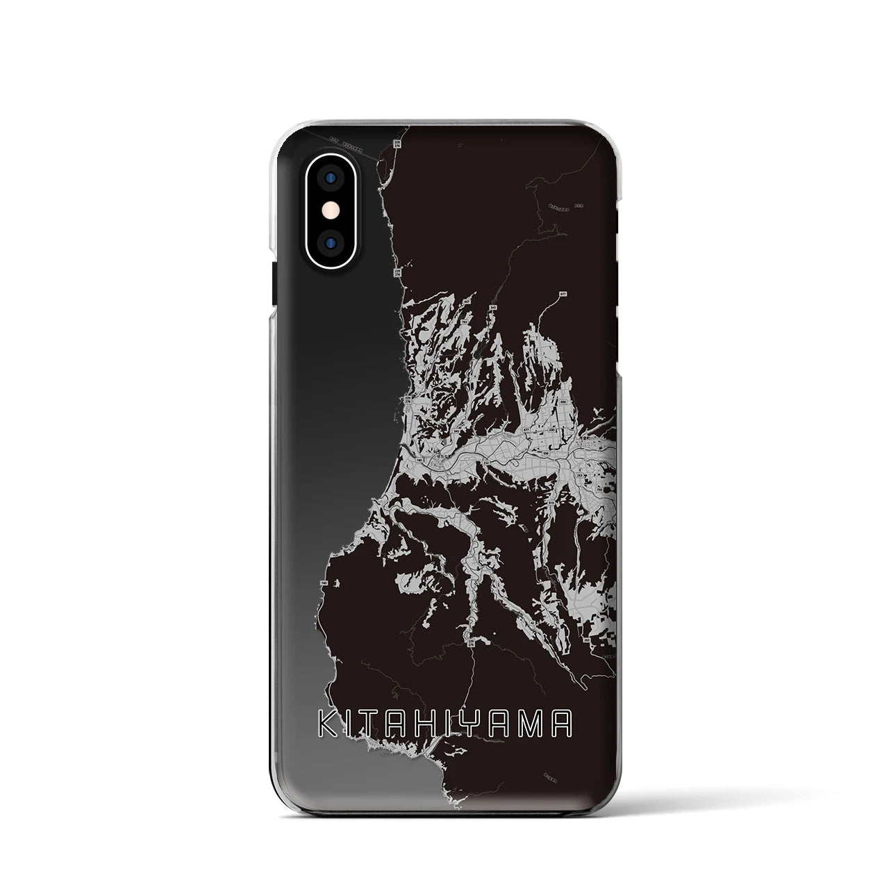 【北檜山(北海道)】地図柄iPhoneケース(クリアタイプ)