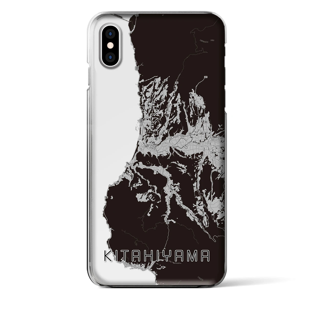【北檜山(北海道)】地図柄iPhoneケース(クリアタイプ)