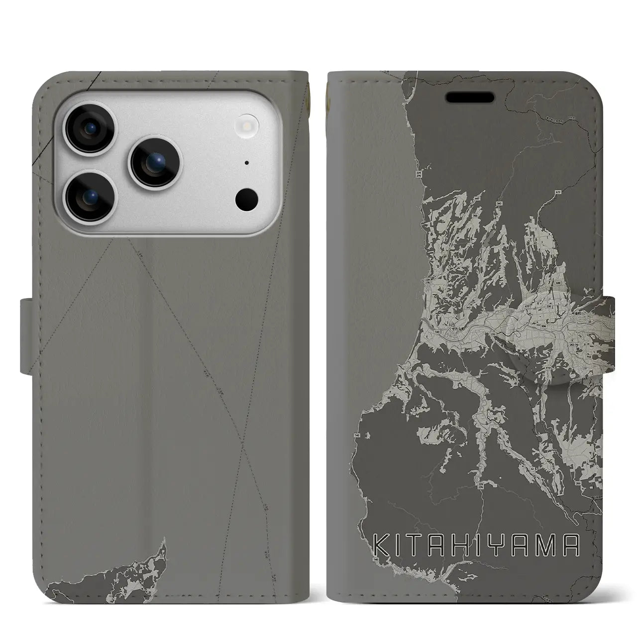 【北檜山(北海道)】地図柄iPhoneケース(手帳タイプ)