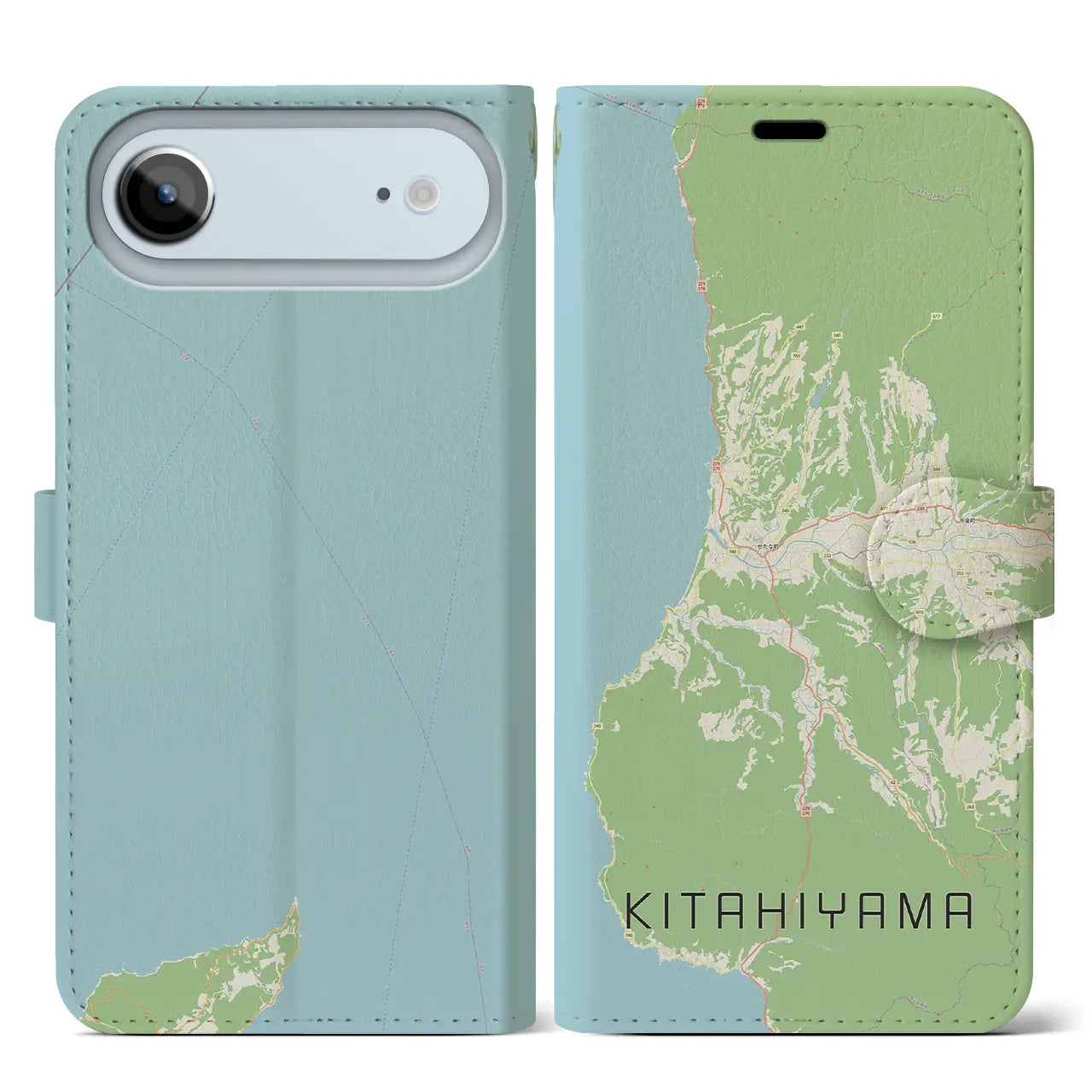 【北檜山(北海道)】地図柄iPhoneケース(手帳タイプ)