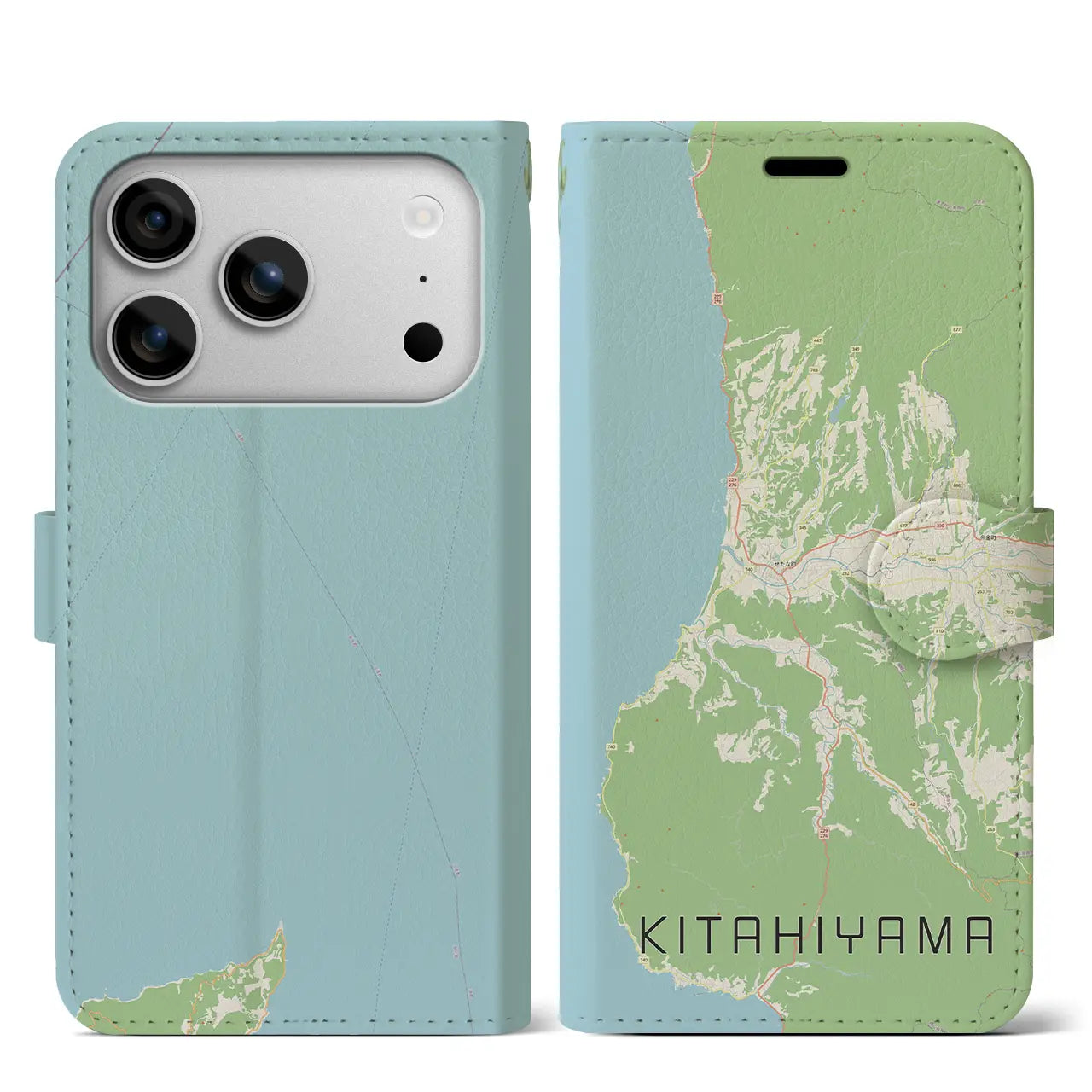 【北檜山(北海道)】地図柄iPhoneケース(手帳タイプ)