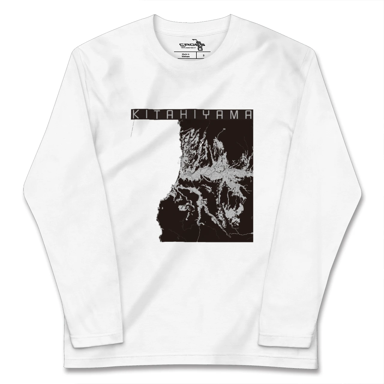 【北檜山(北海道)】地図柄ロングスリーブTシャツ