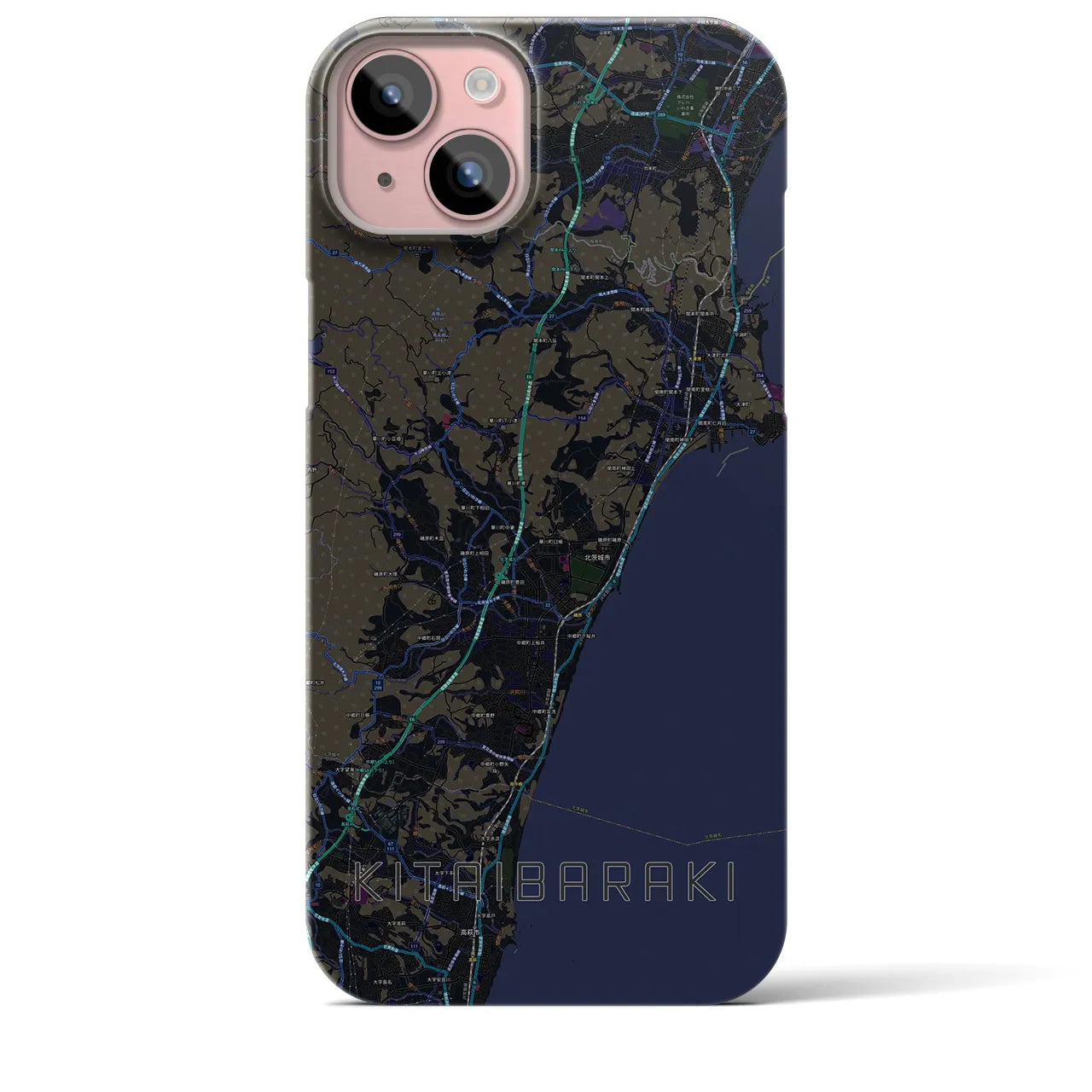 【北茨城(茨城県)】地図柄iPhoneケース(バックカバータイプ)