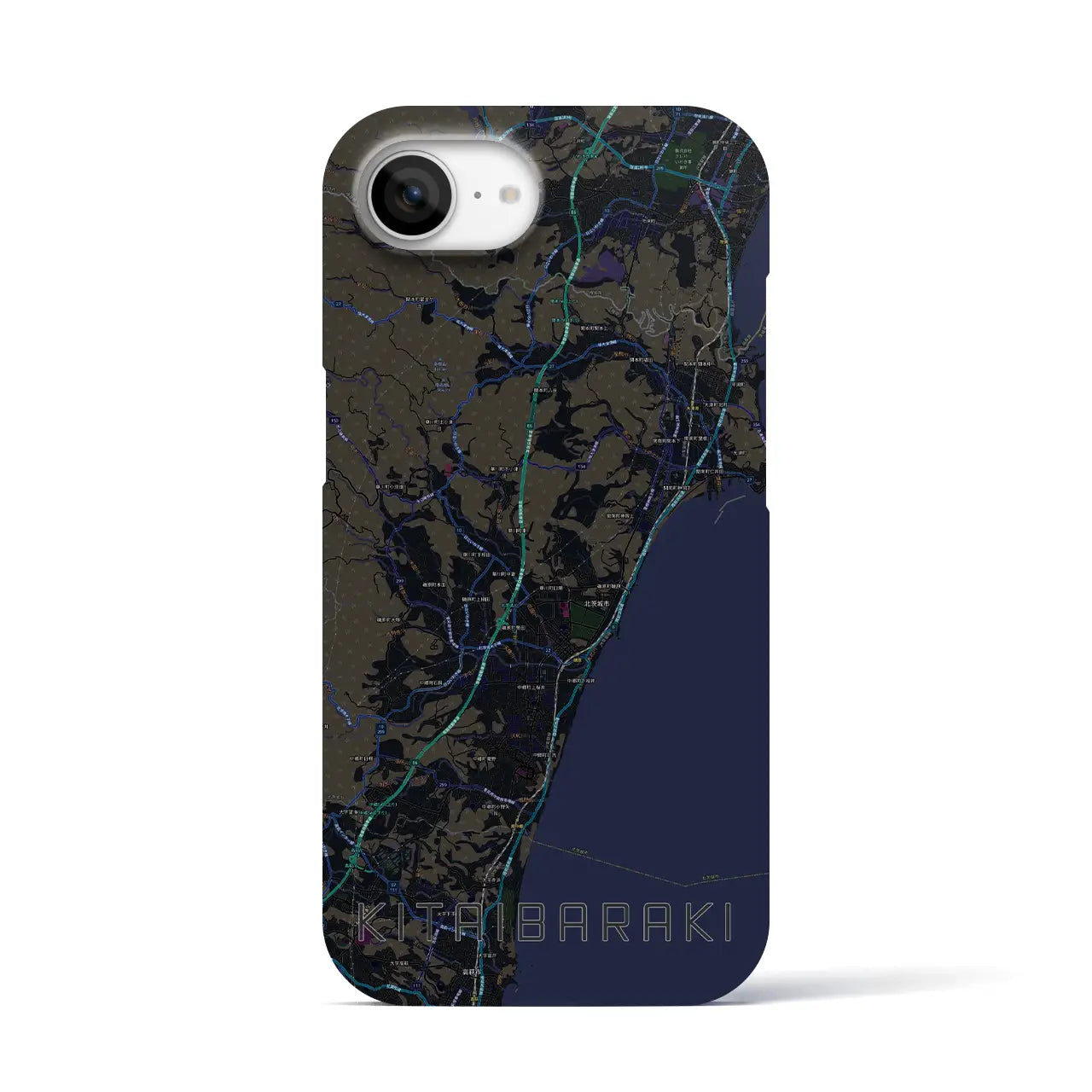 【北茨城(茨城県)】地図柄iPhoneケース(バックカバータイプ)