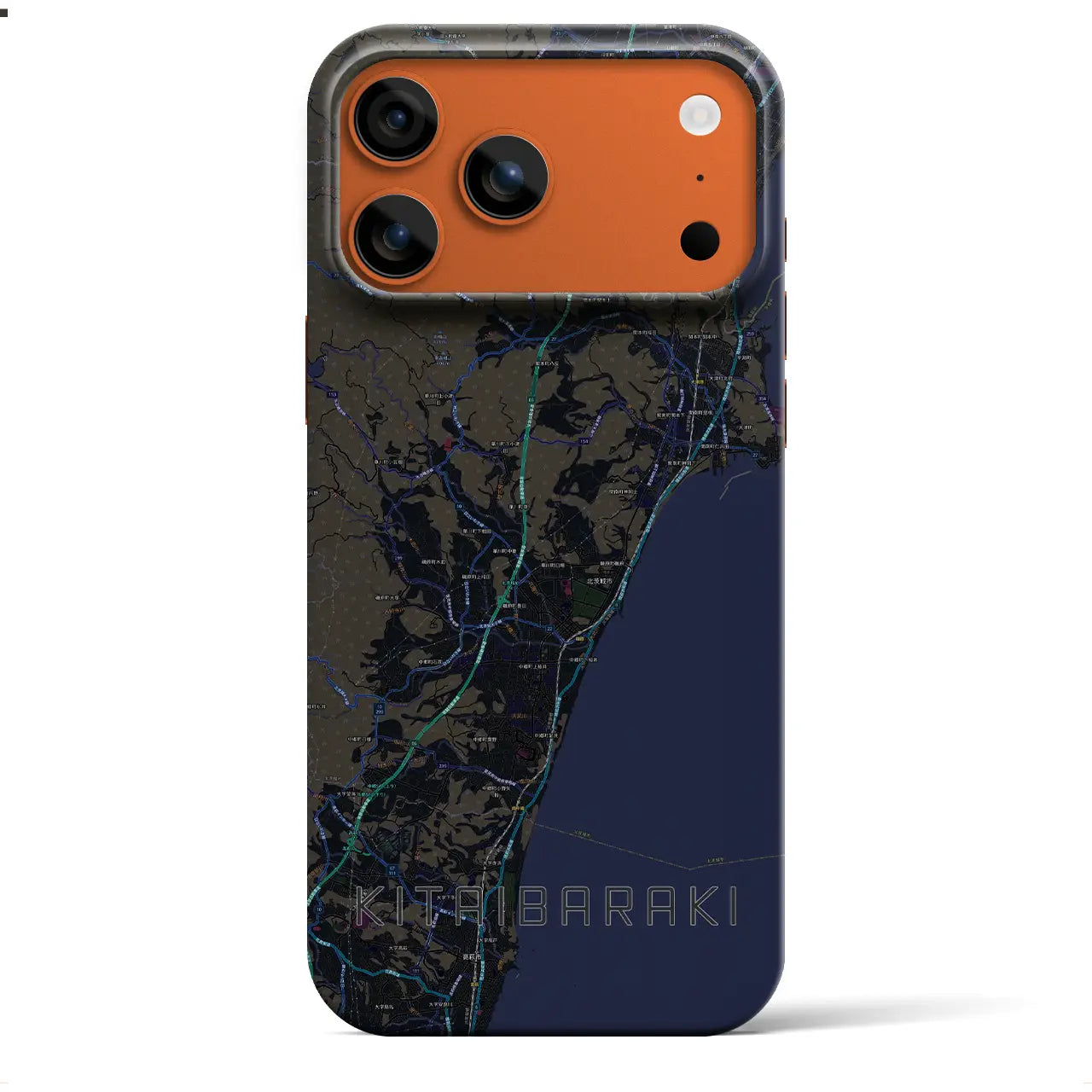 【北茨城(茨城県)】地図柄iPhoneケース(バックカバータイプ)