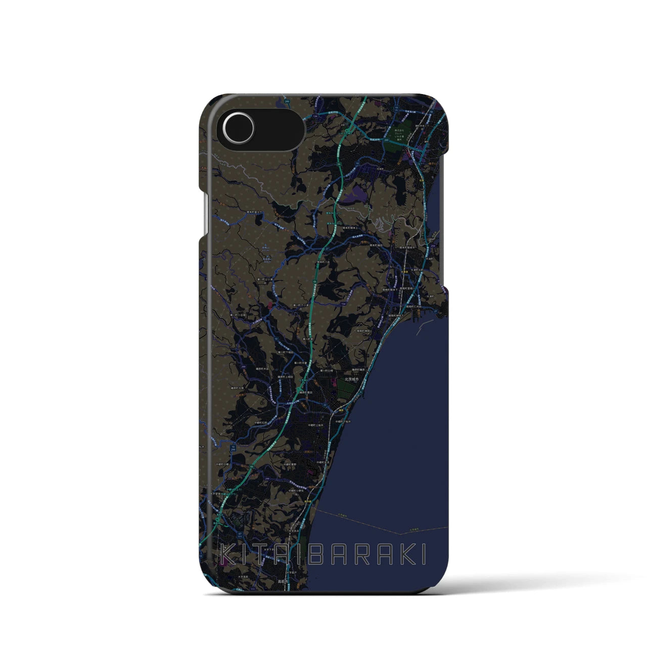 【北茨城(茨城県)】地図柄iPhoneケース(バックカバータイプ)