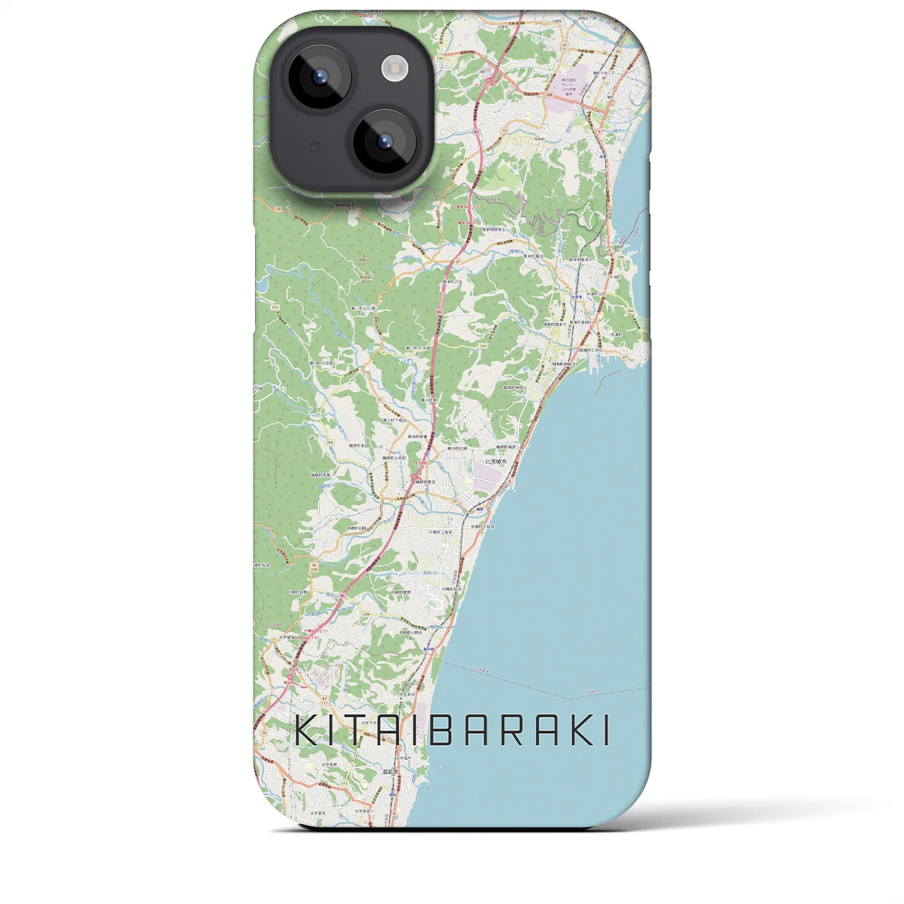 【北茨城(茨城県)】地図柄iPhoneケース(バックカバータイプ)