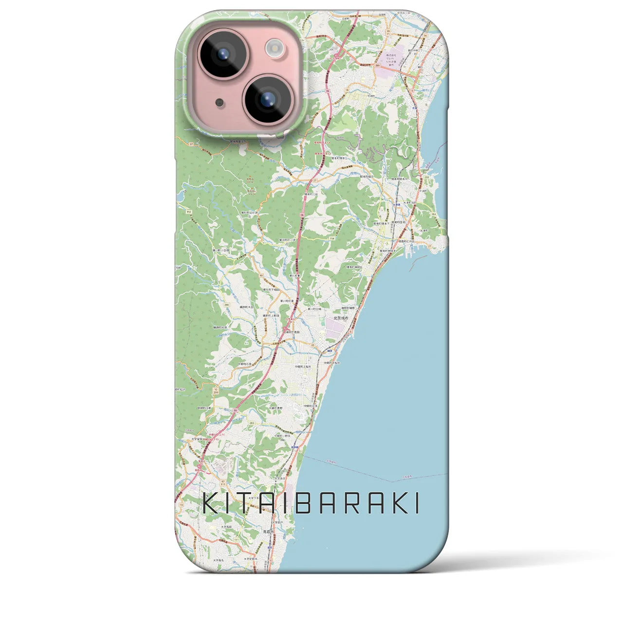 【北茨城(茨城県)】地図柄iPhoneケース(バックカバータイプ)