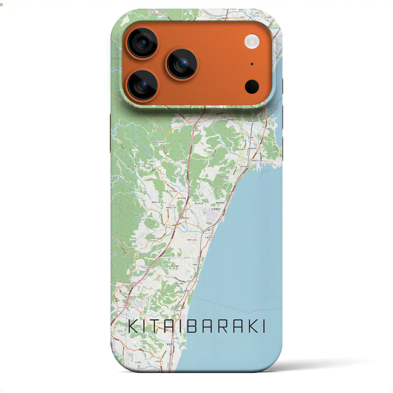 【北茨城(茨城県)】地図柄iPhoneケース(バックカバータイプ)ナチュラル・iPhone 17 Pro Max 用