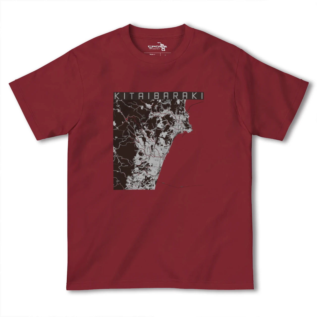 【北茨城(茨城県)】地図柄ヘビーウェイトTシャツ