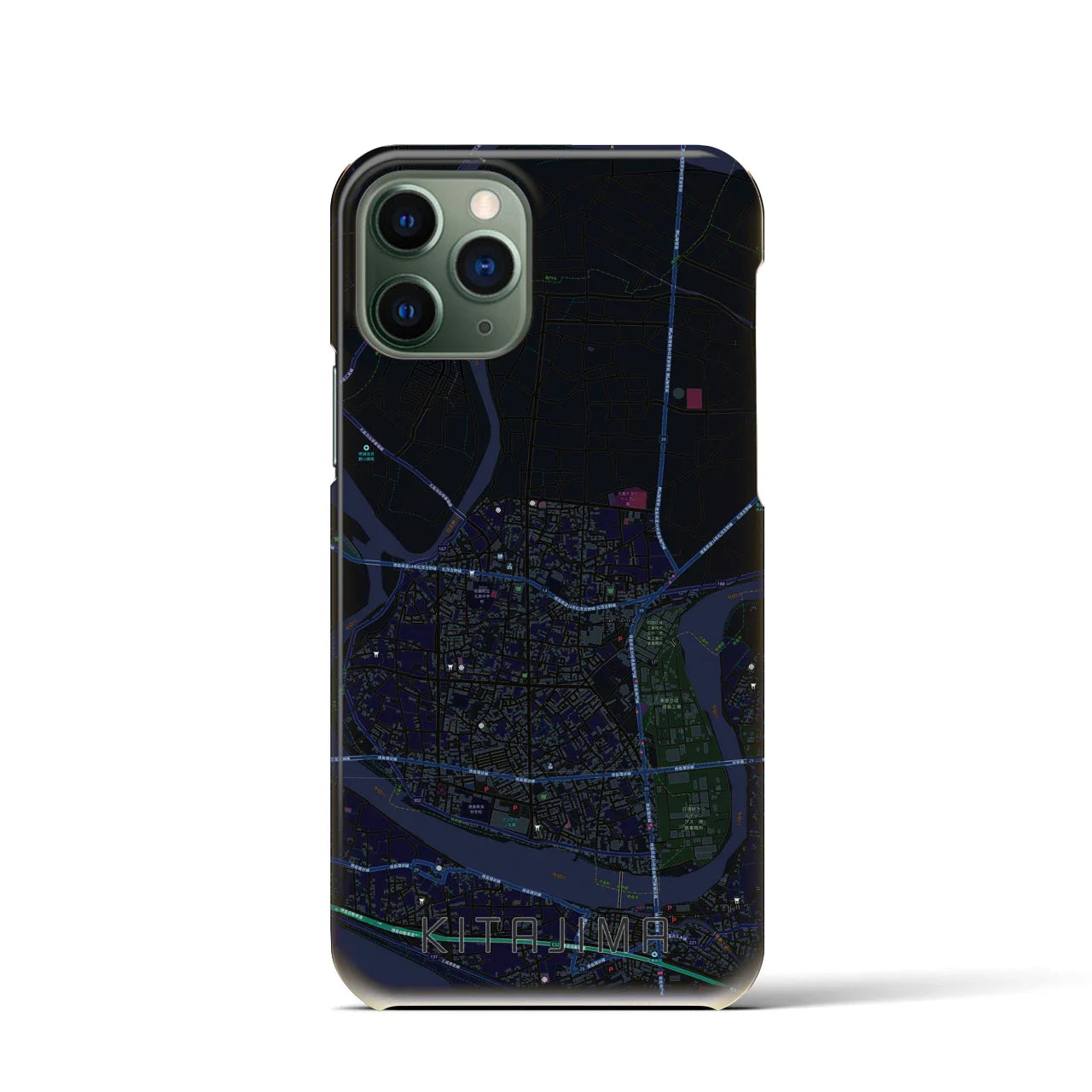 【北島(徳島県)】地図柄iPhoneケース(バックカバータイプ)