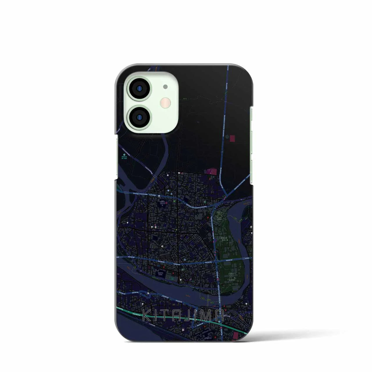 【北島(徳島県)】地図柄iPhoneケース(バックカバータイプ)