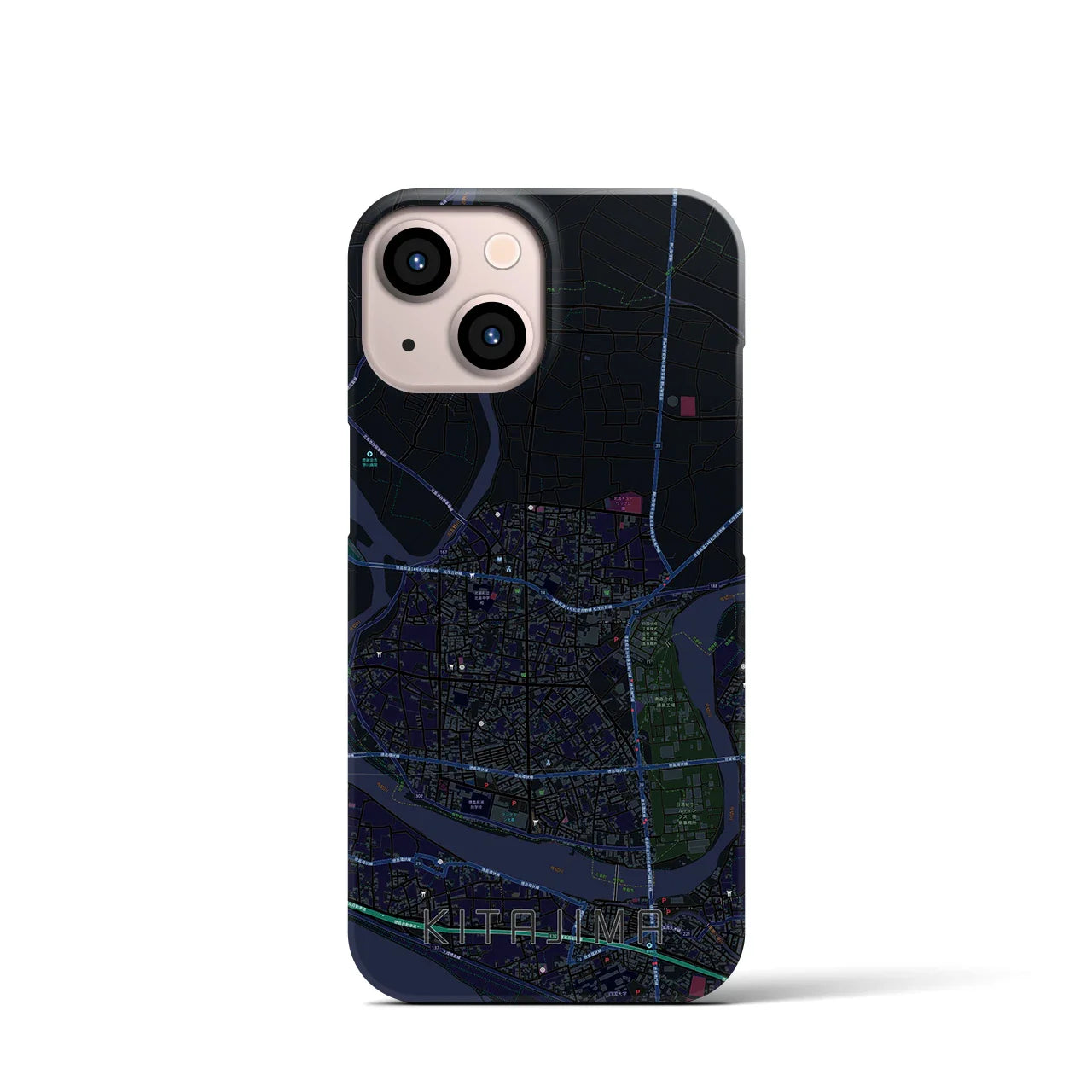 【北島(徳島県)】地図柄iPhoneケース(バックカバータイプ)