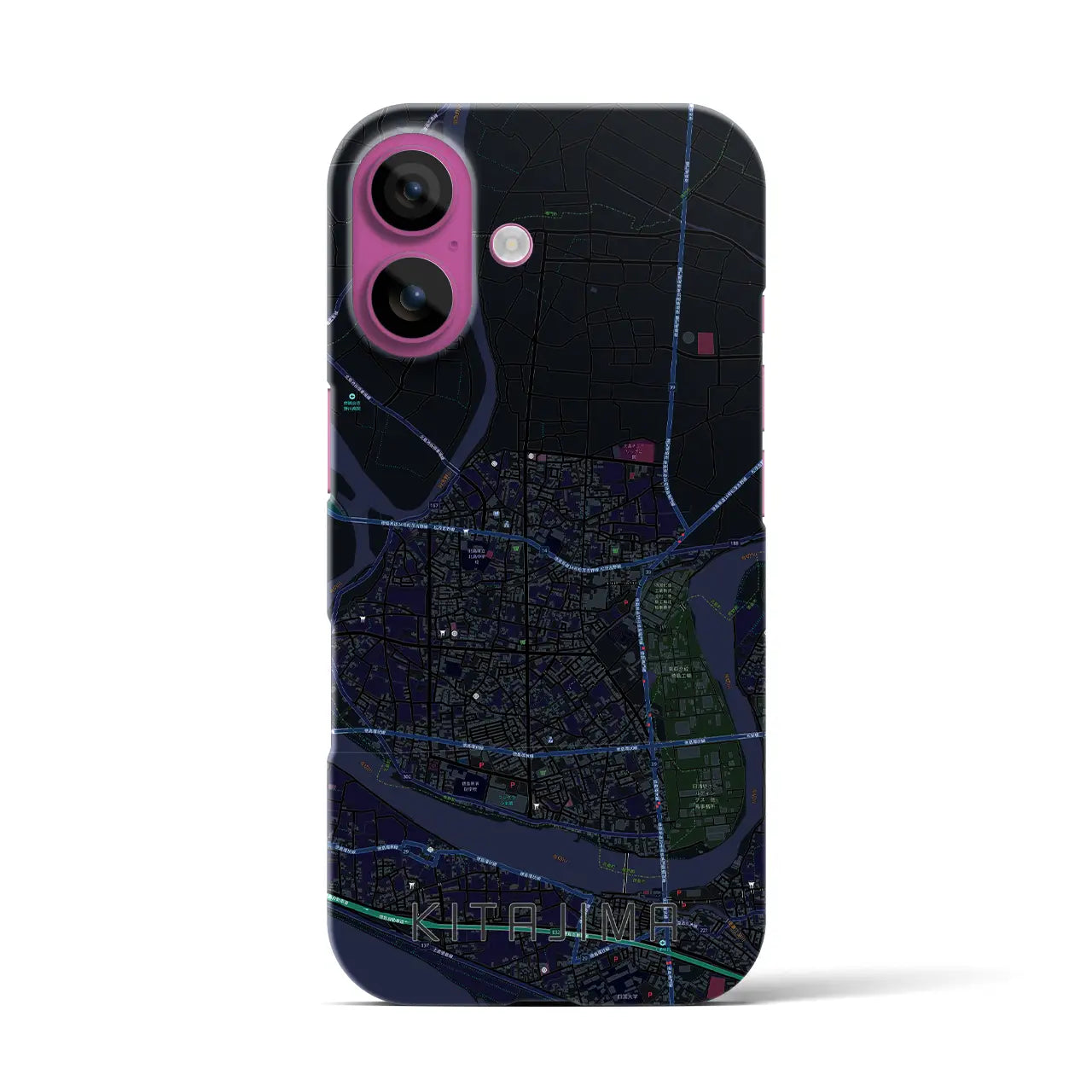 【北島(徳島県)】地図柄iPhoneケース(バックカバータイプ)