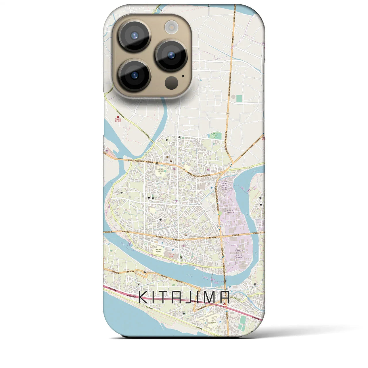 【北島(徳島県)】地図柄iPhoneケース(バックカバータイプ)