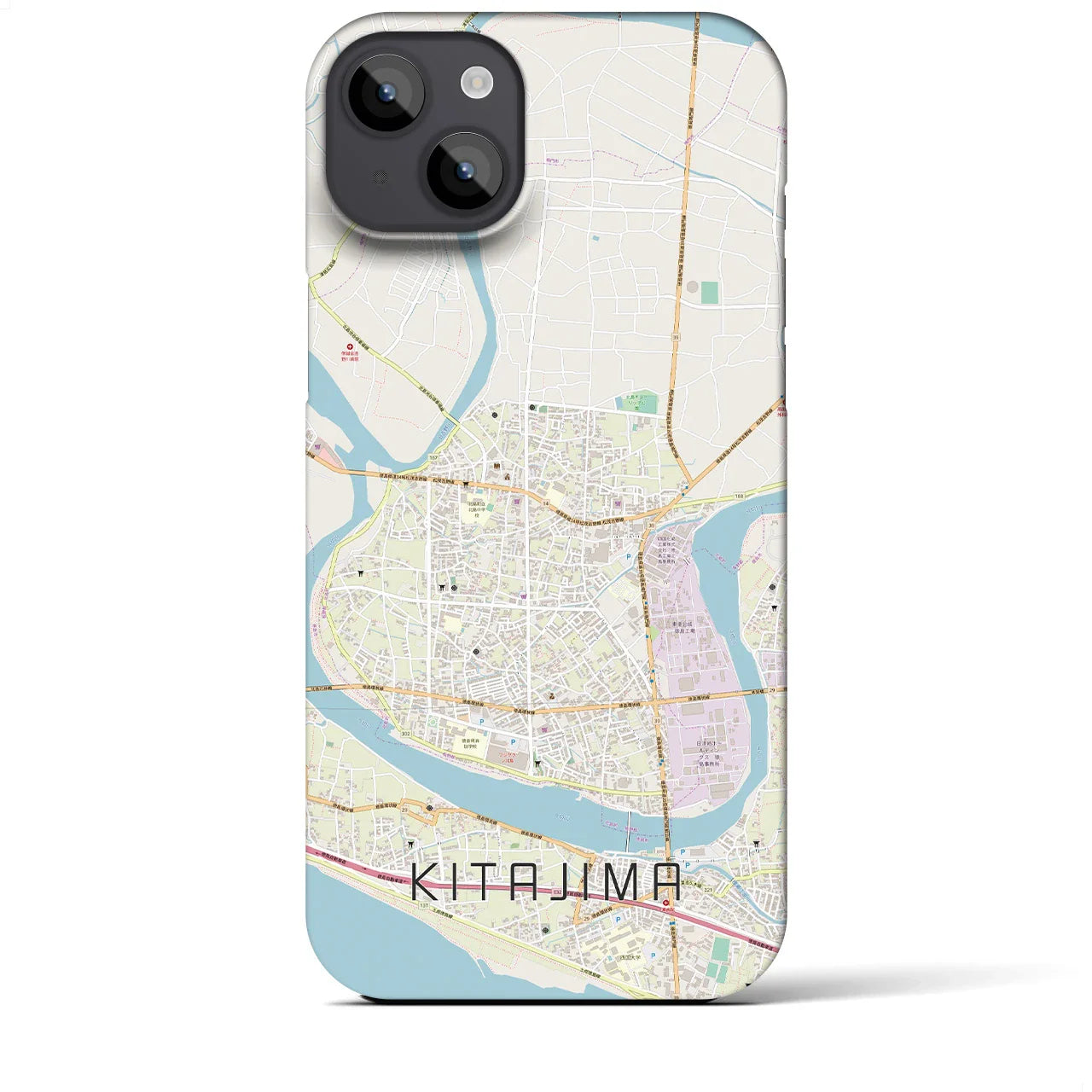 【北島(徳島県)】地図柄iPhoneケース(バックカバータイプ)