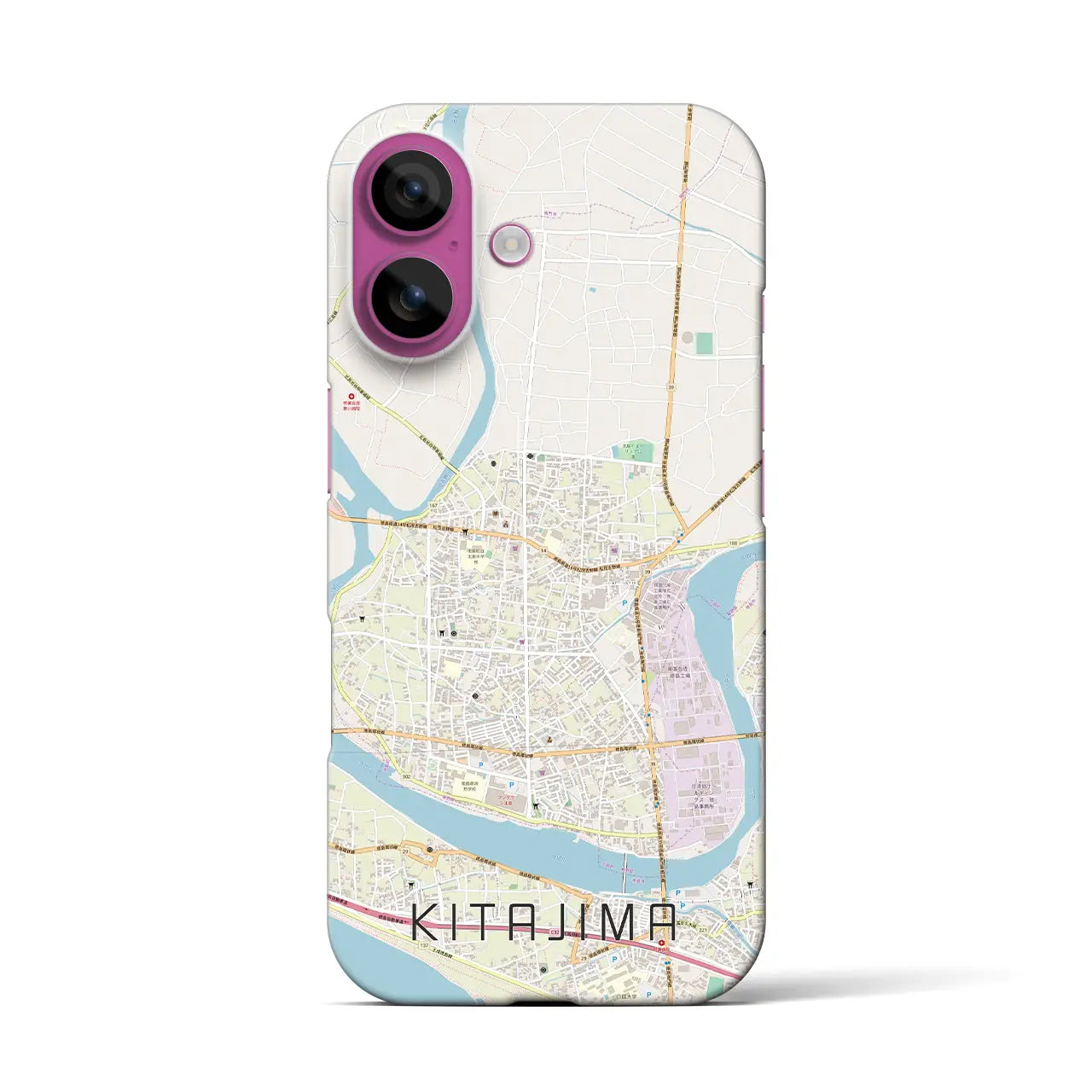 【北島(徳島県)】地図柄iPhoneケース(バックカバータイプ)