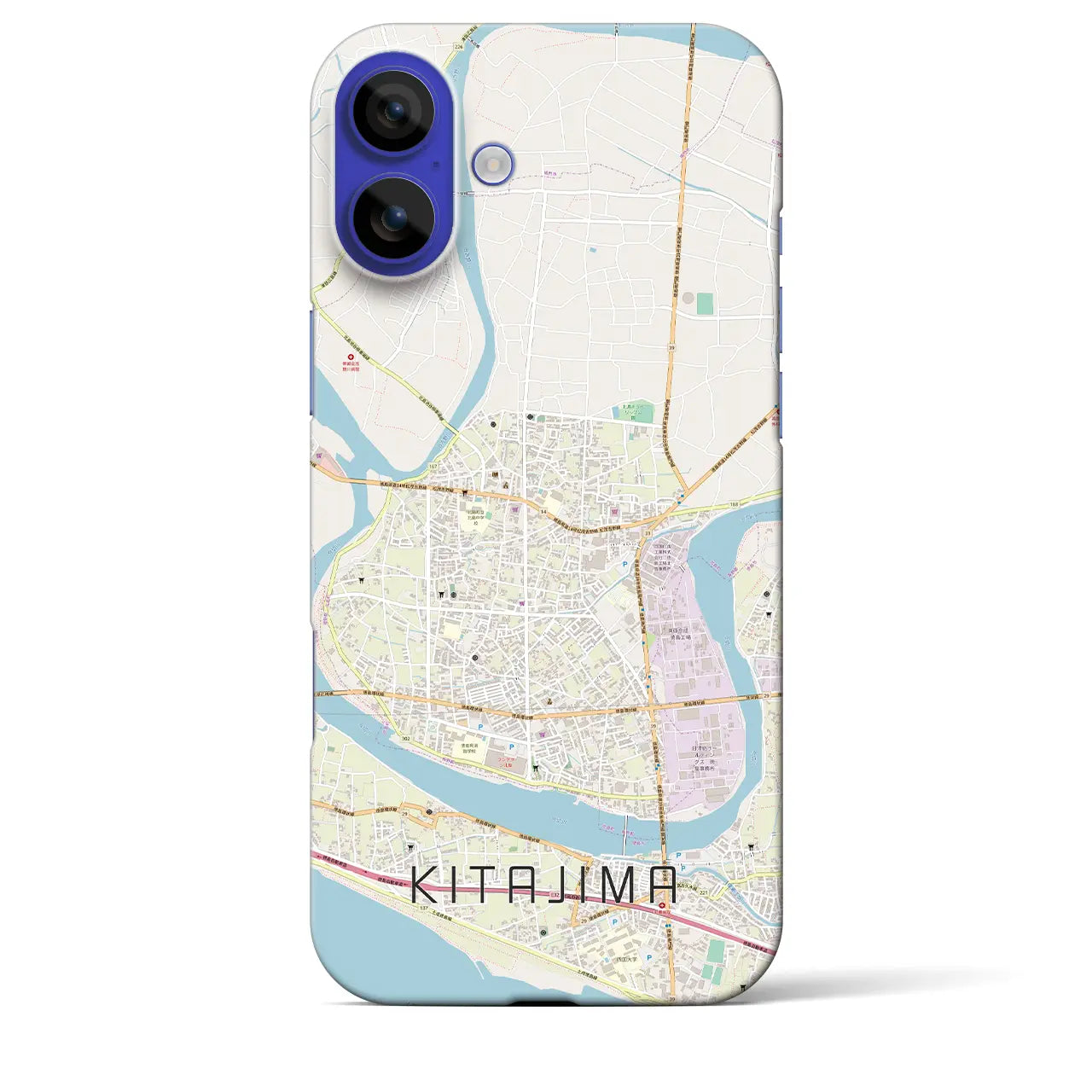 【北島(徳島県)】地図柄iPhoneケース(バックカバータイプ)ナチュラル・iPhone 16 Pro Max 用