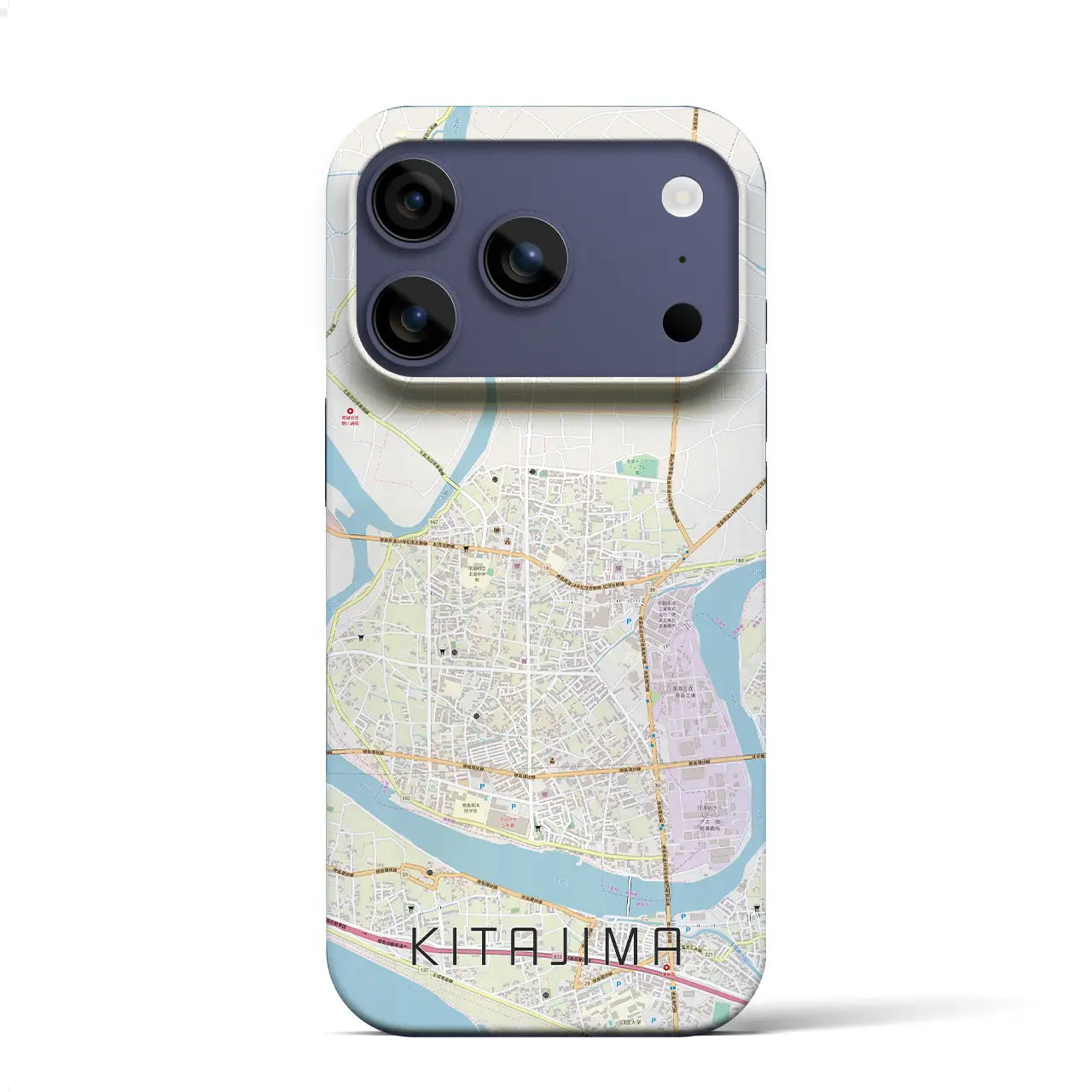 【北島(徳島県)】地図柄iPhoneケース(バックカバータイプ)