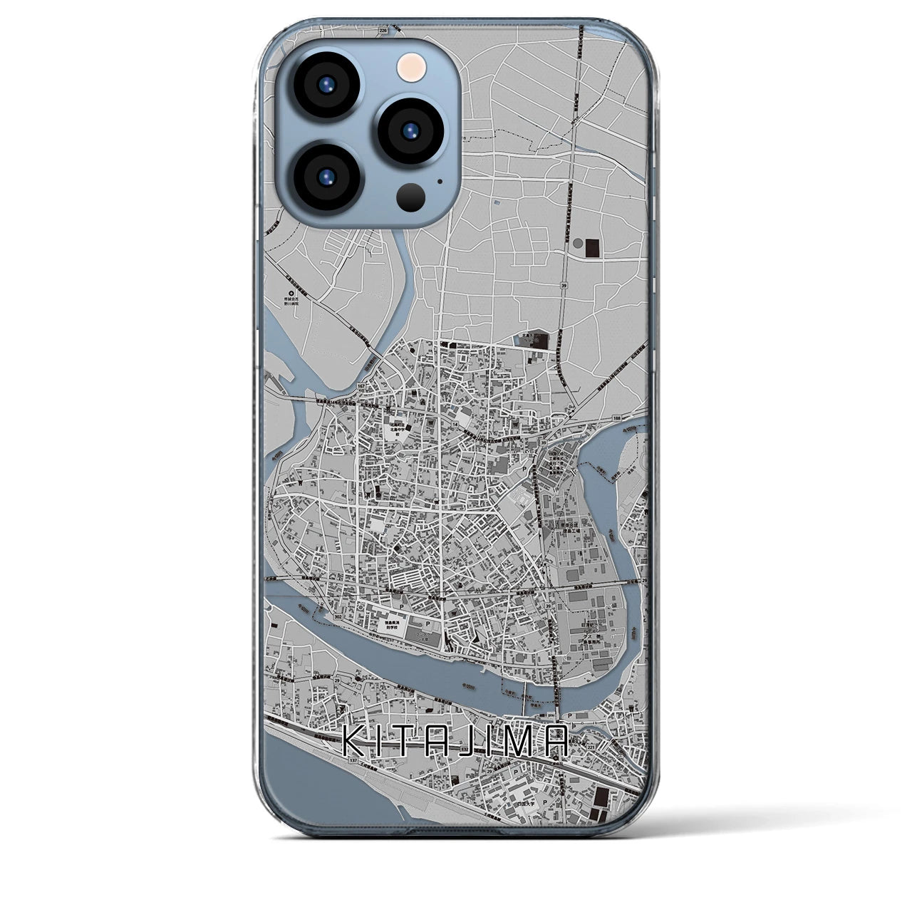 【北島(徳島県)】地図柄iPhoneケース(クリアタイプ)