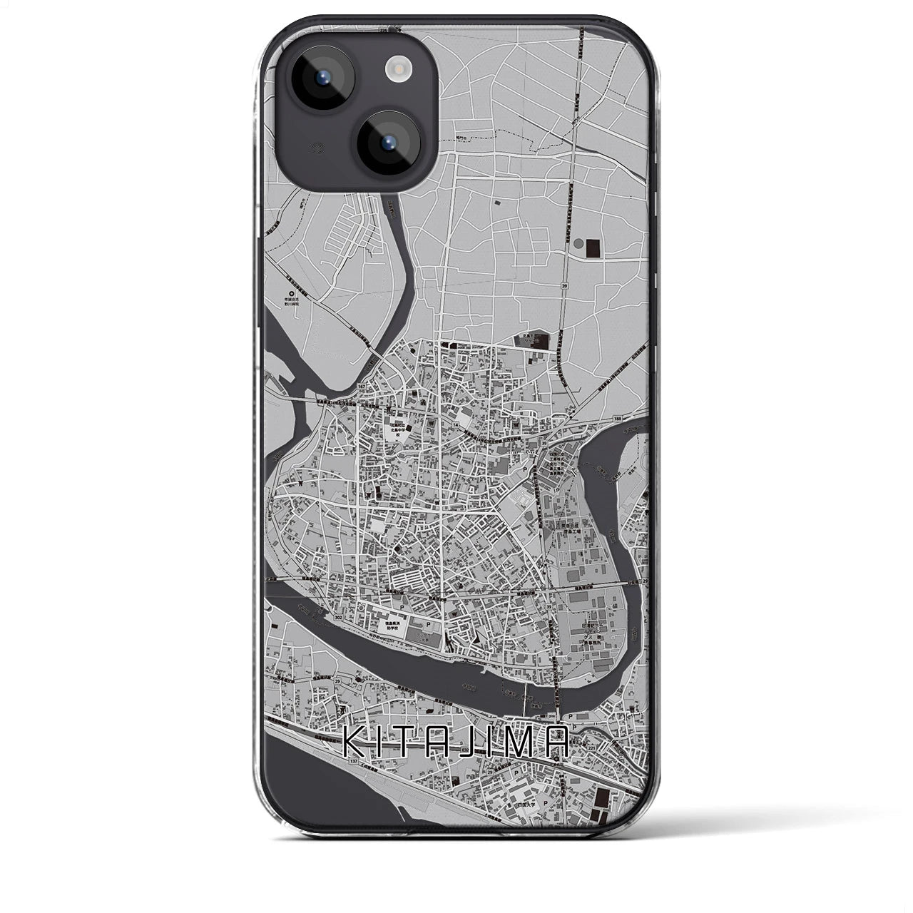 【北島(徳島県)】地図柄iPhoneケース(クリアタイプ)