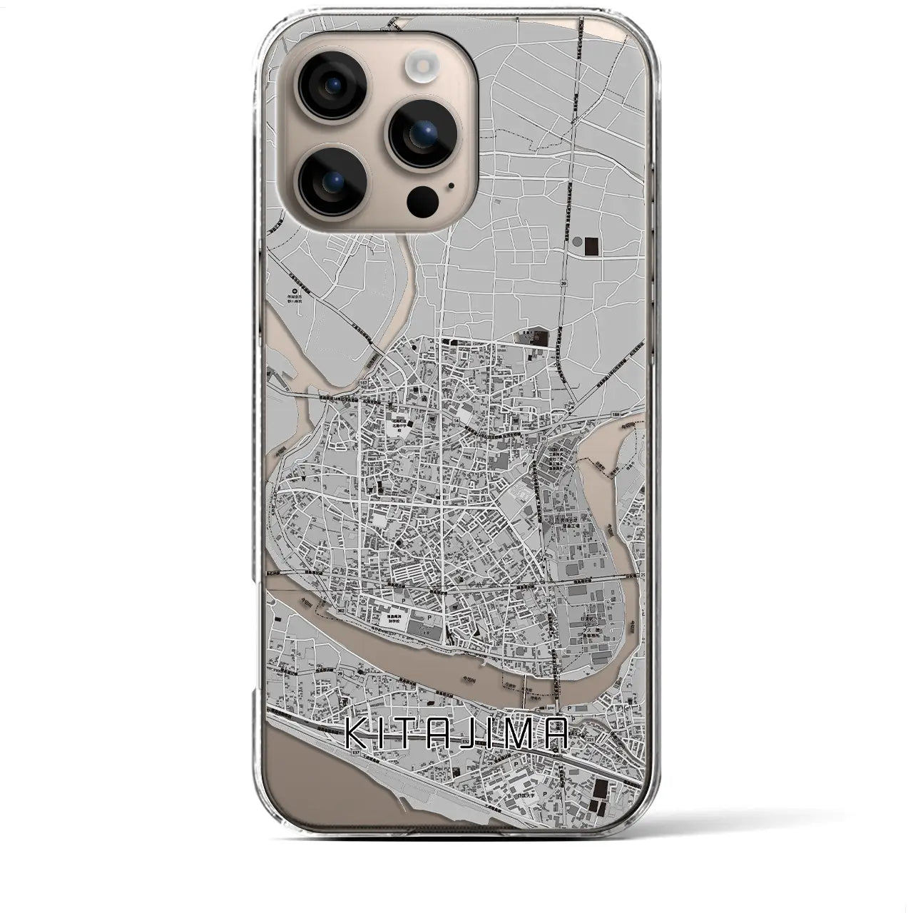 【北島(徳島県)】地図柄iPhoneケース(クリアタイプ)