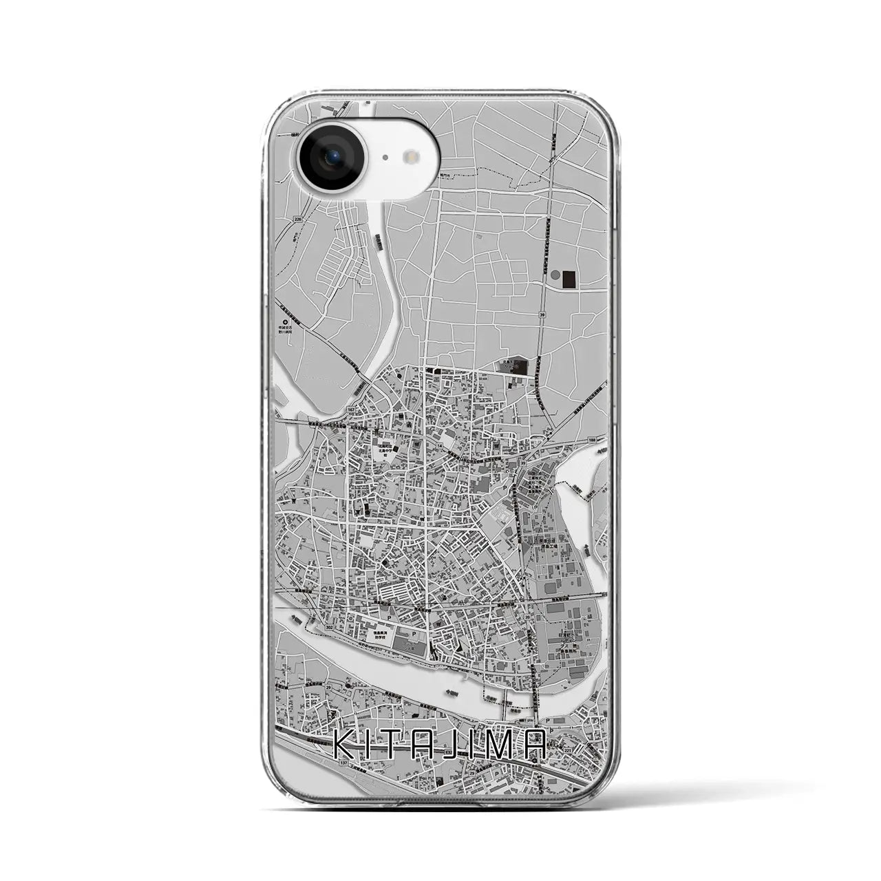 【北島(徳島県)】地図柄iPhoneケース(クリアタイプ)