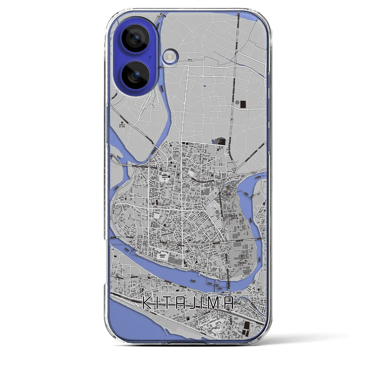 【北島(徳島県)】地図柄iPhoneケース(クリアタイプ)