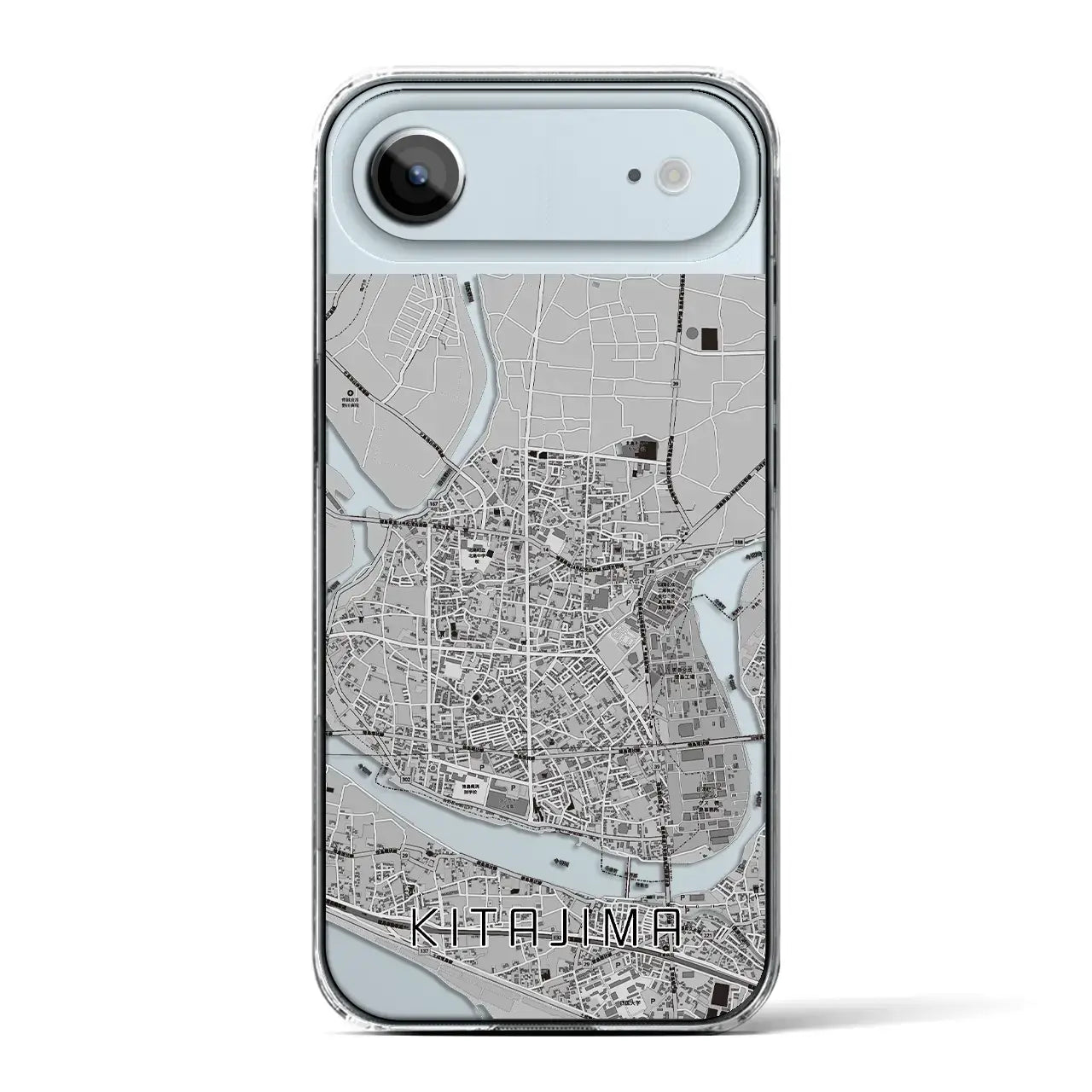 【北島(徳島県)】地図柄iPhoneケース(クリアタイプ)