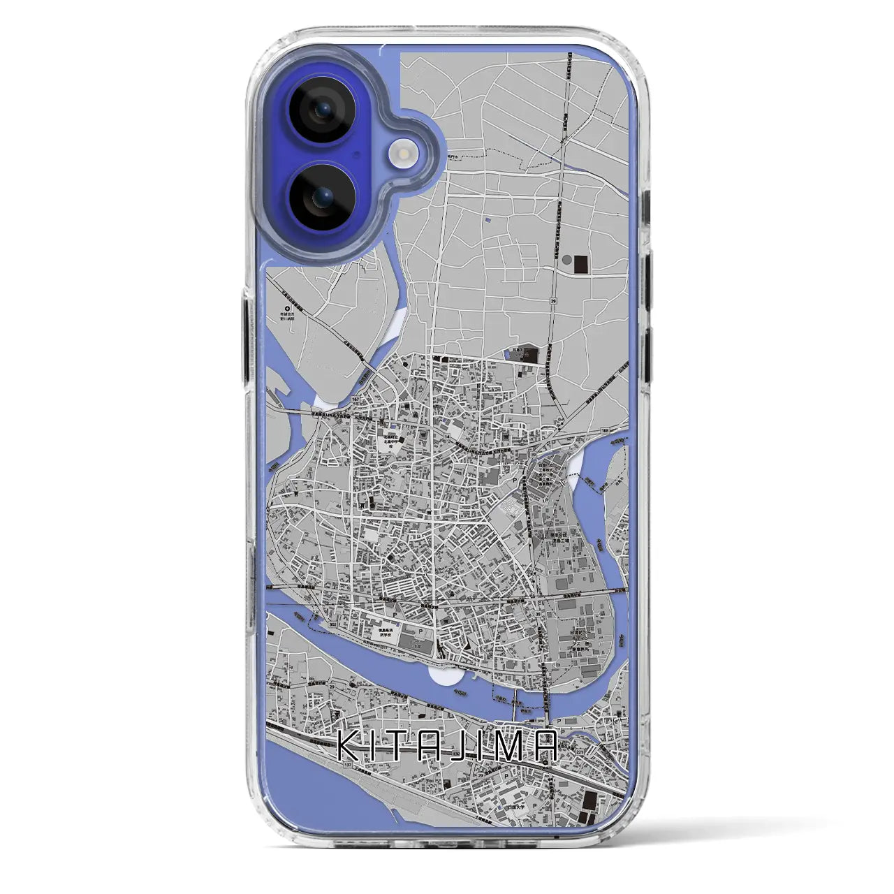 【北島(徳島県)】地図柄iPhoneケース(MagSafeタイプ)