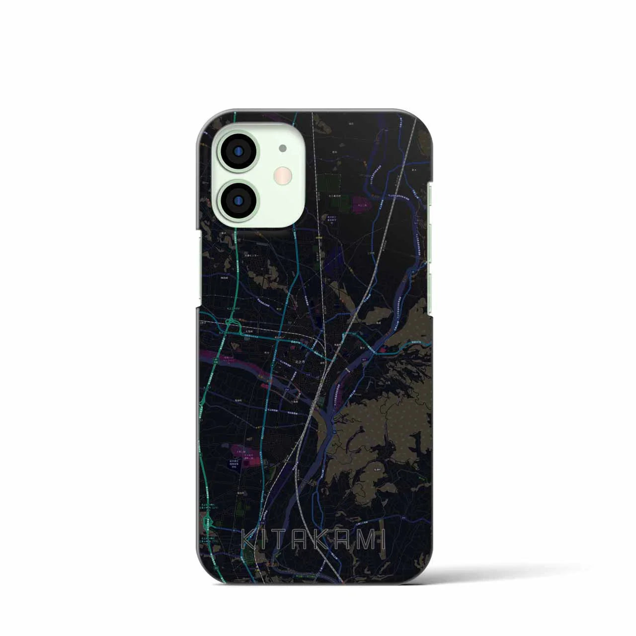 【北上(岩手県)】地図柄iPhoneケース(バックカバータイプ)
