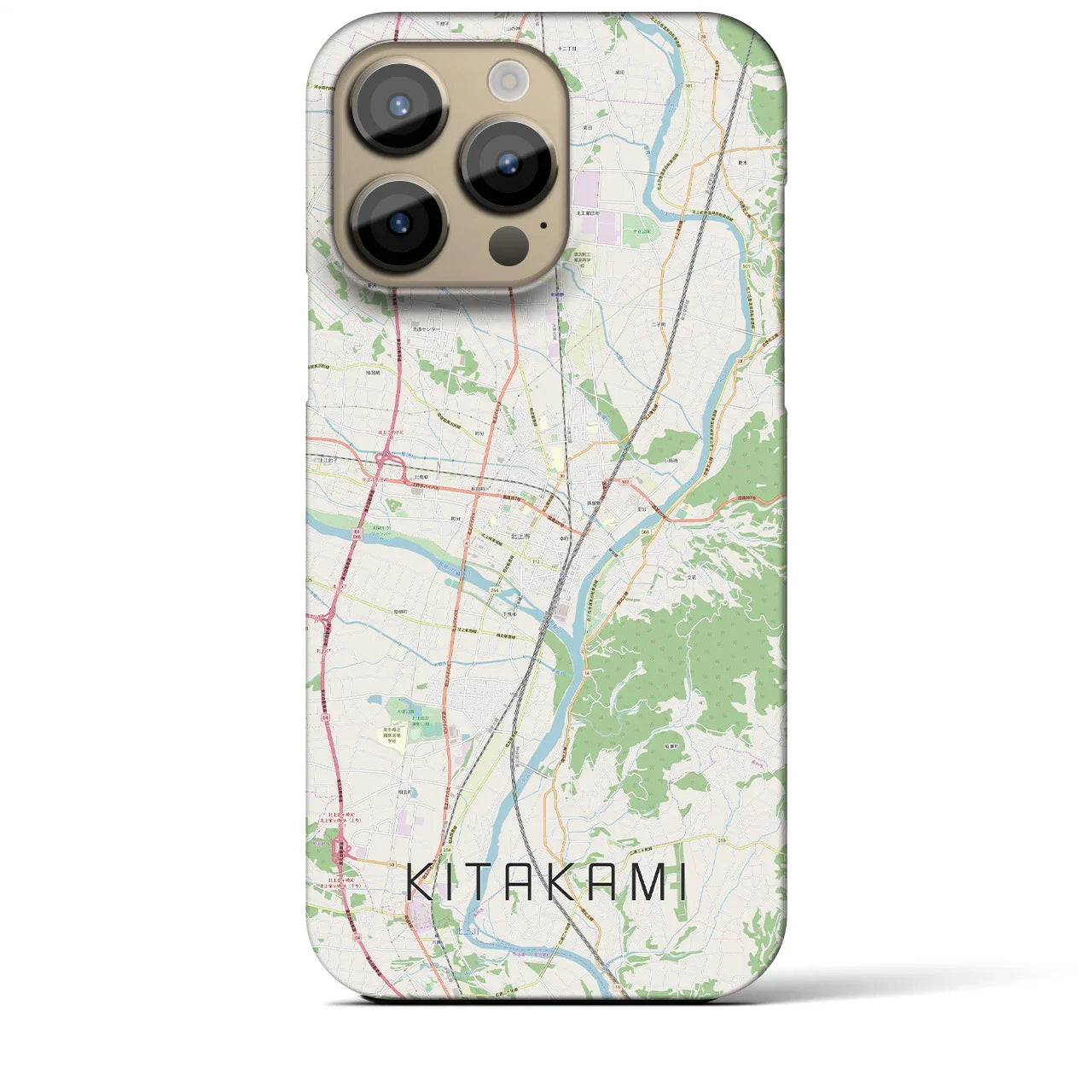 【北上(岩手県)】地図柄iPhoneケース(バックカバータイプ)