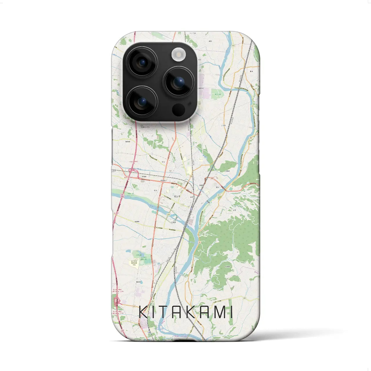 【北上(岩手県)】地図柄iPhoneケース(バックカバータイプ)