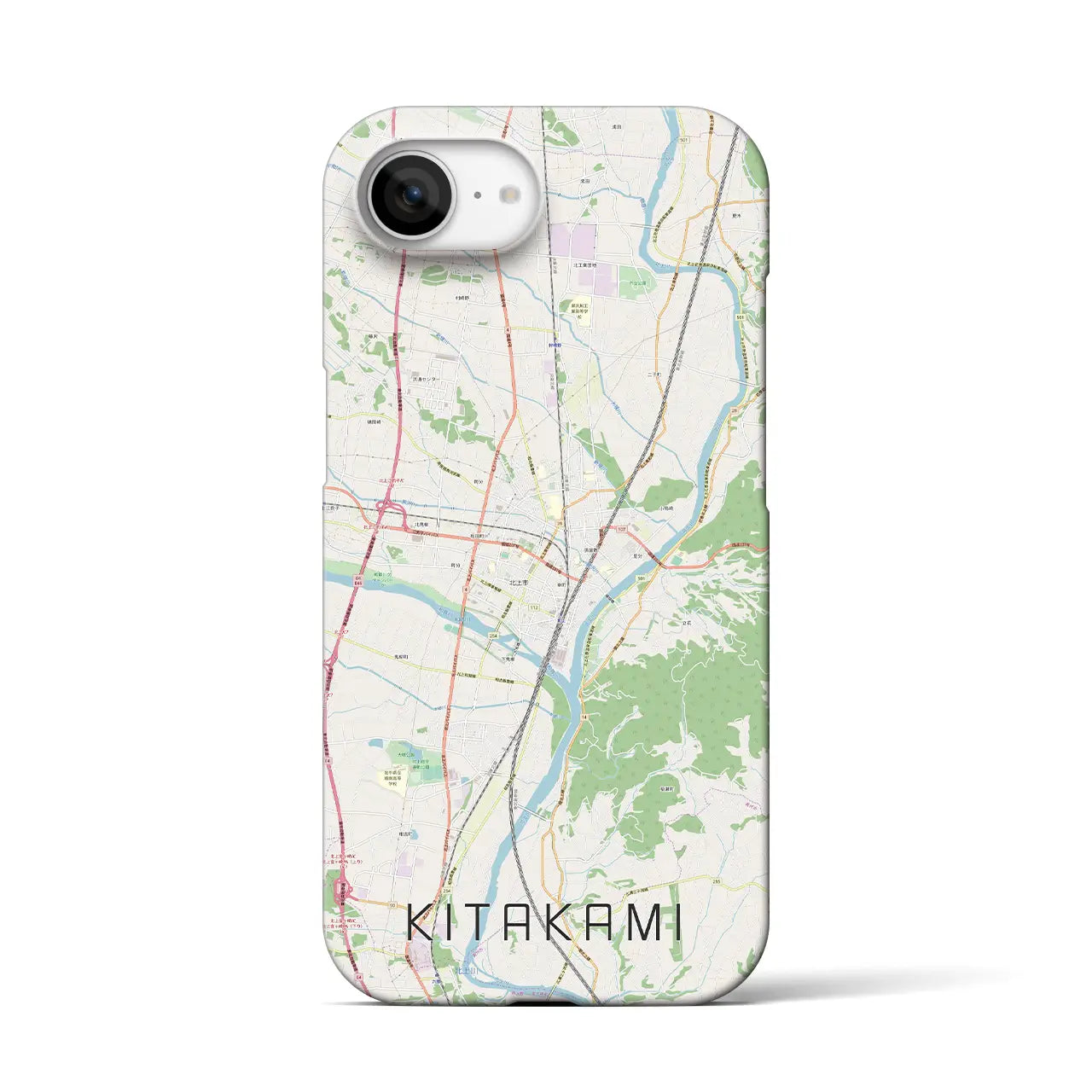 【北上(岩手県)】地図柄iPhoneケース(バックカバータイプ)